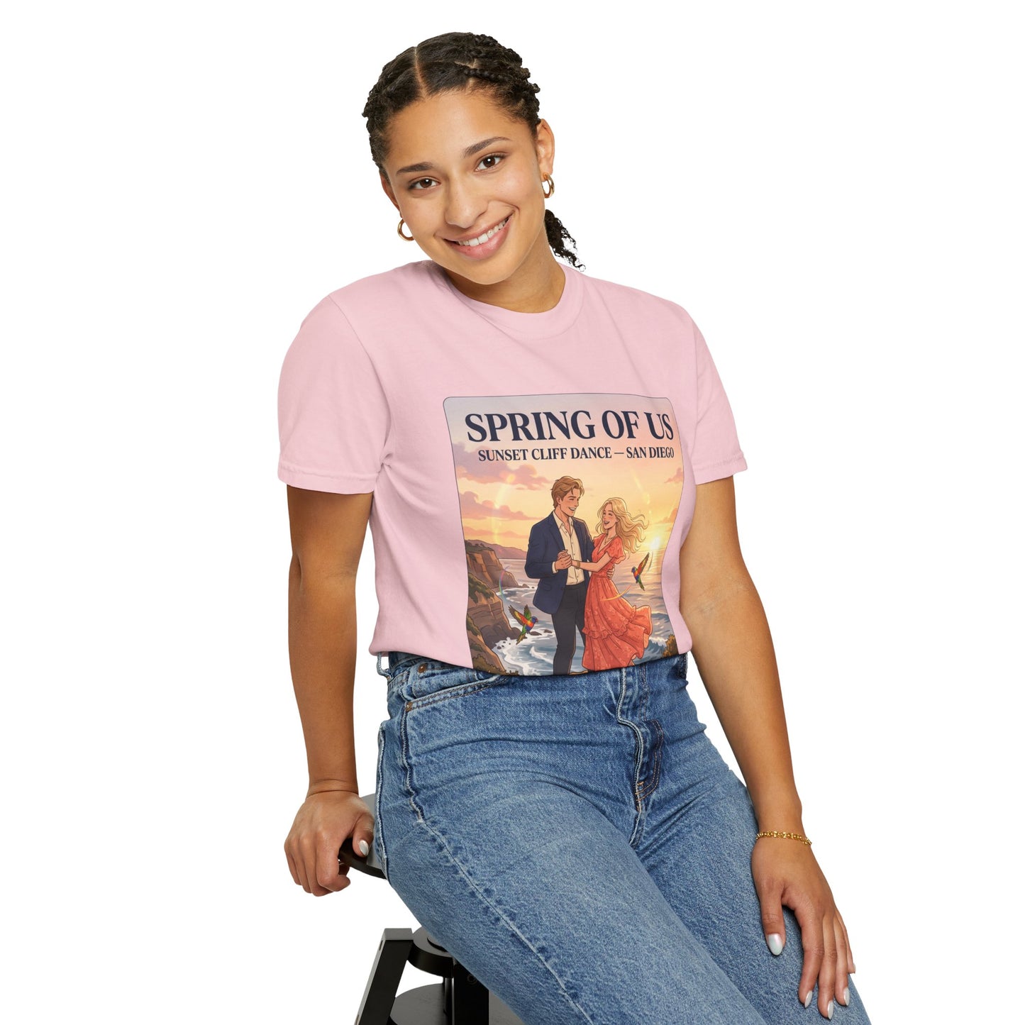 Spring of Us T‑Shirt — Sunset Cliff Dance San Diego Vintage Romance Tee