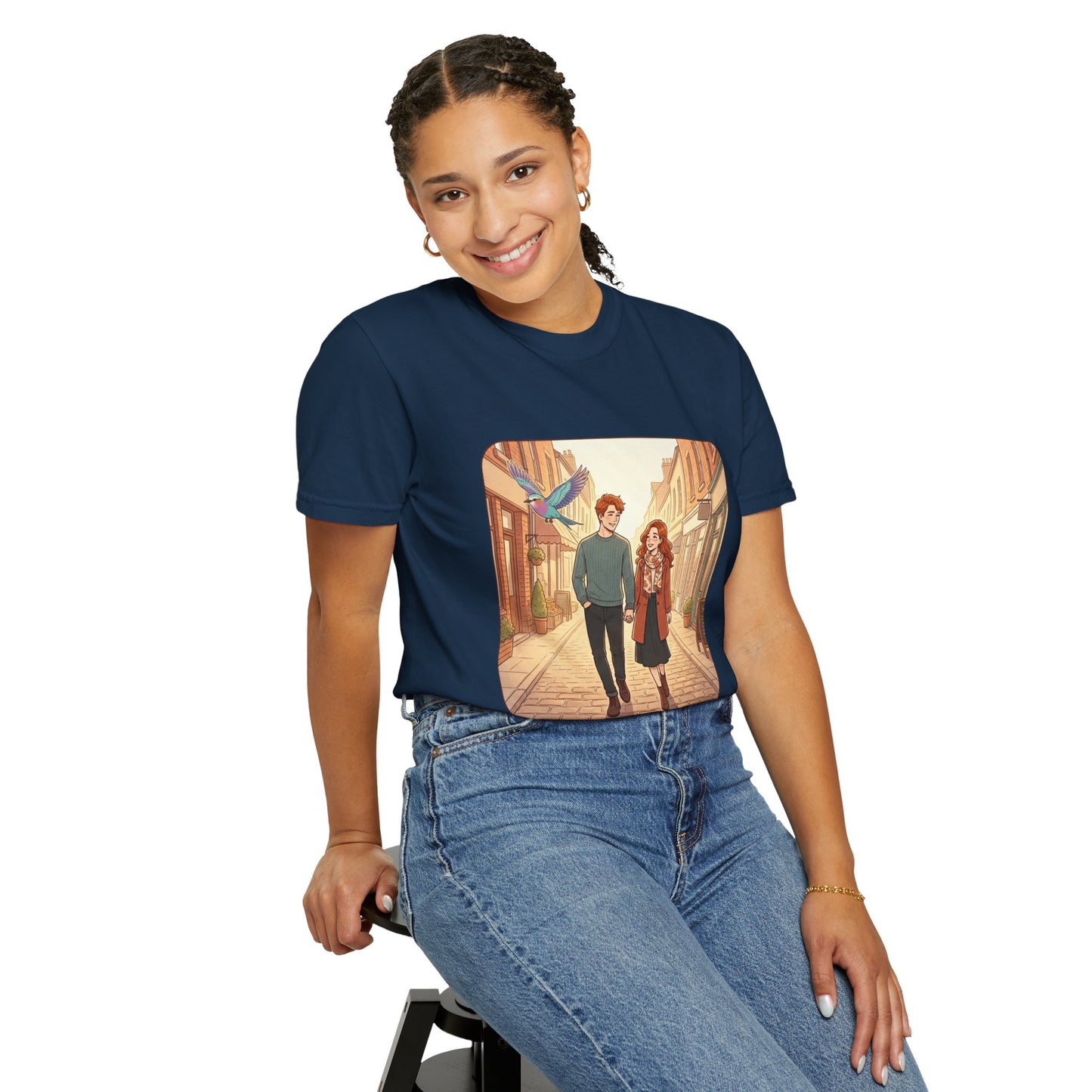 Romantic Stroll T-Shirt — “It’s the little moments” Couple Illustration Tee