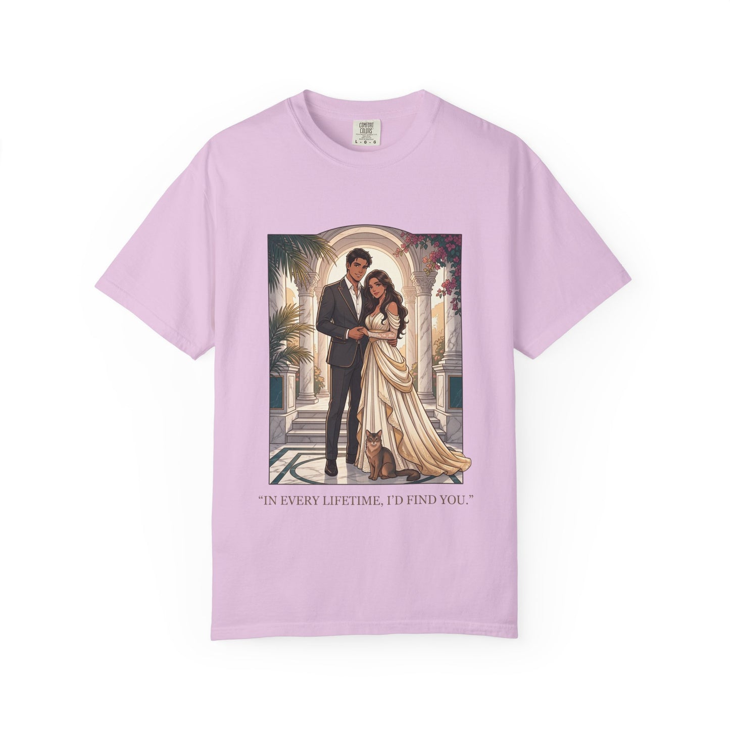 Romantic Vintage Wedding Portrait T-Shirt — "In Every Lifetime, I'd Find You"