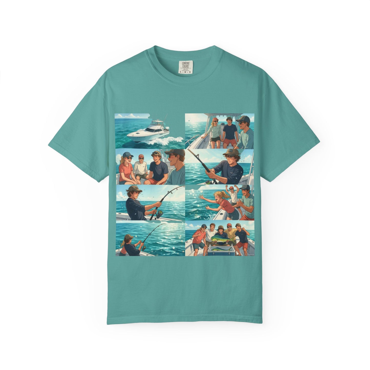 Deep Sea Energy (Friends Fishing Edition) Fishing Trip Photo Collage T-Shirt