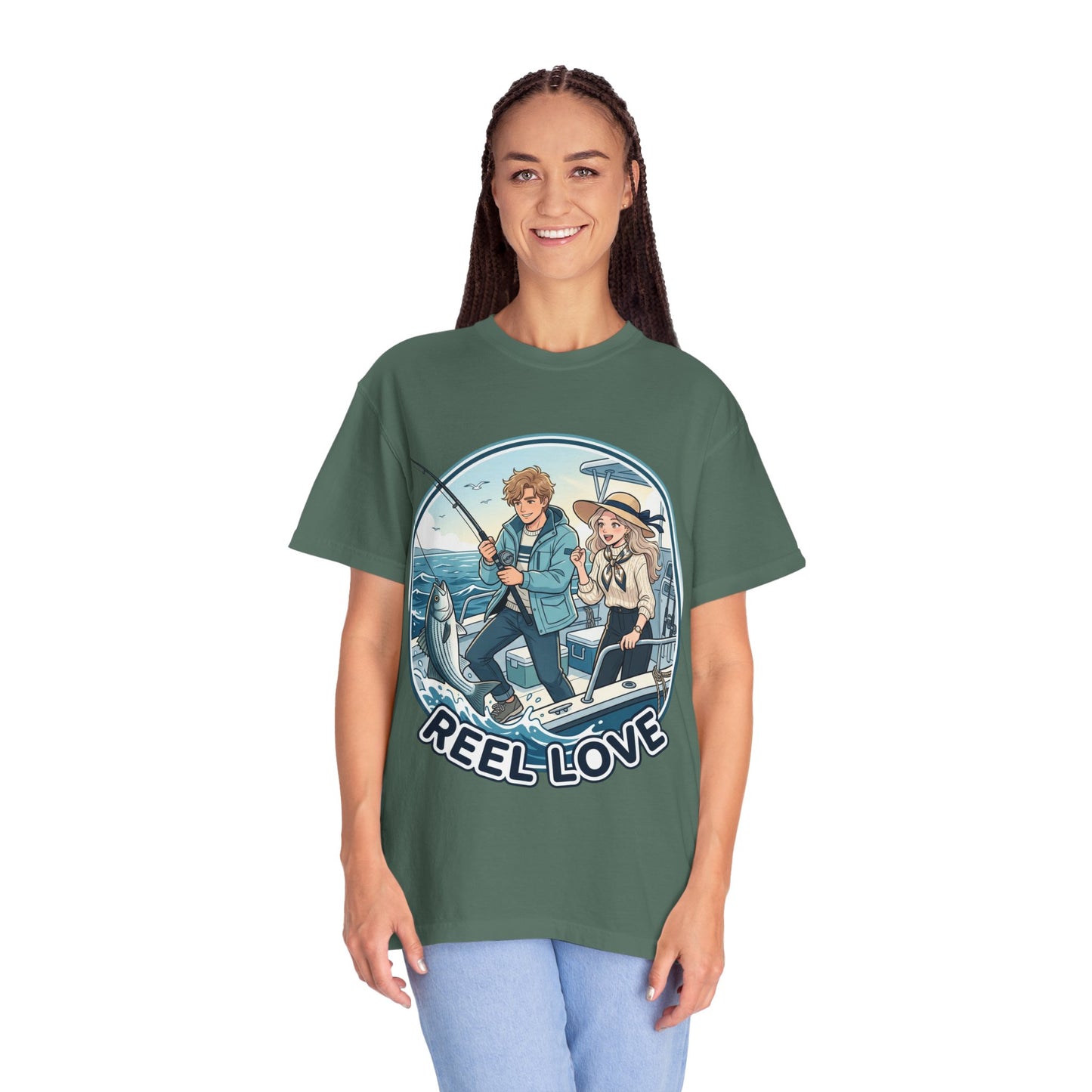 Reel Love Fishing T-Shirt — Cute Couple Anglers Graphic Tee