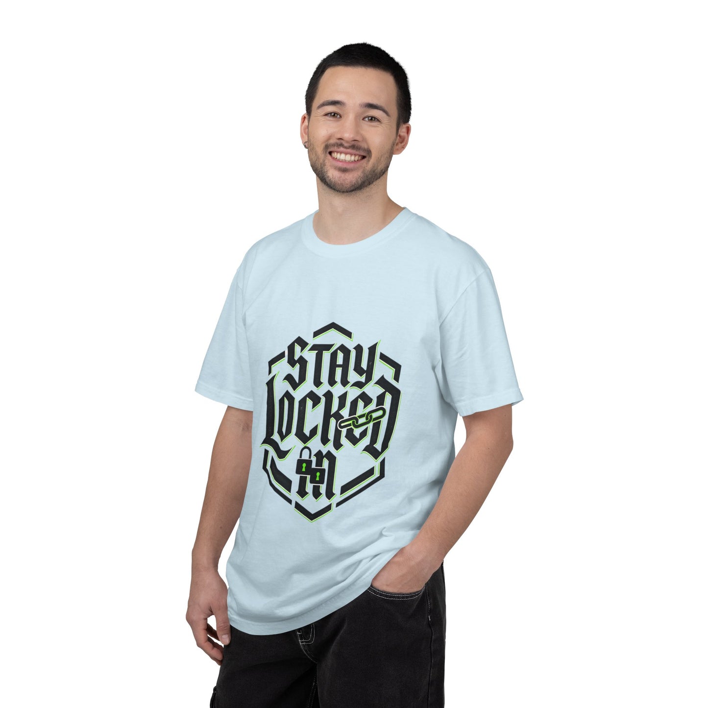 Stay Locked T-Shirt — Hexagonal Streetwear Graphic Tee