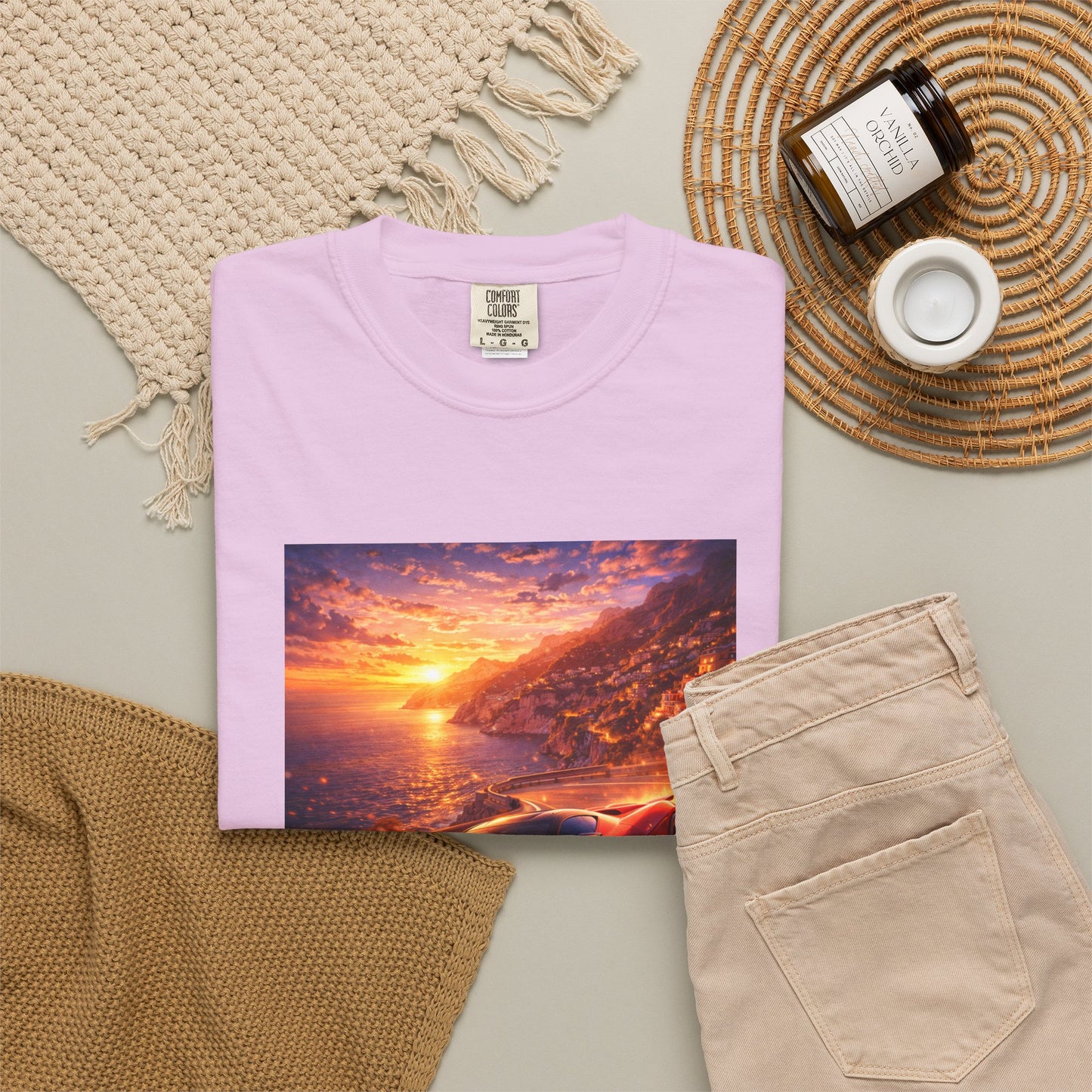 Ferrari F80- Amalfi Coast, Italy - T‑Shirt — Red Sports Car Print