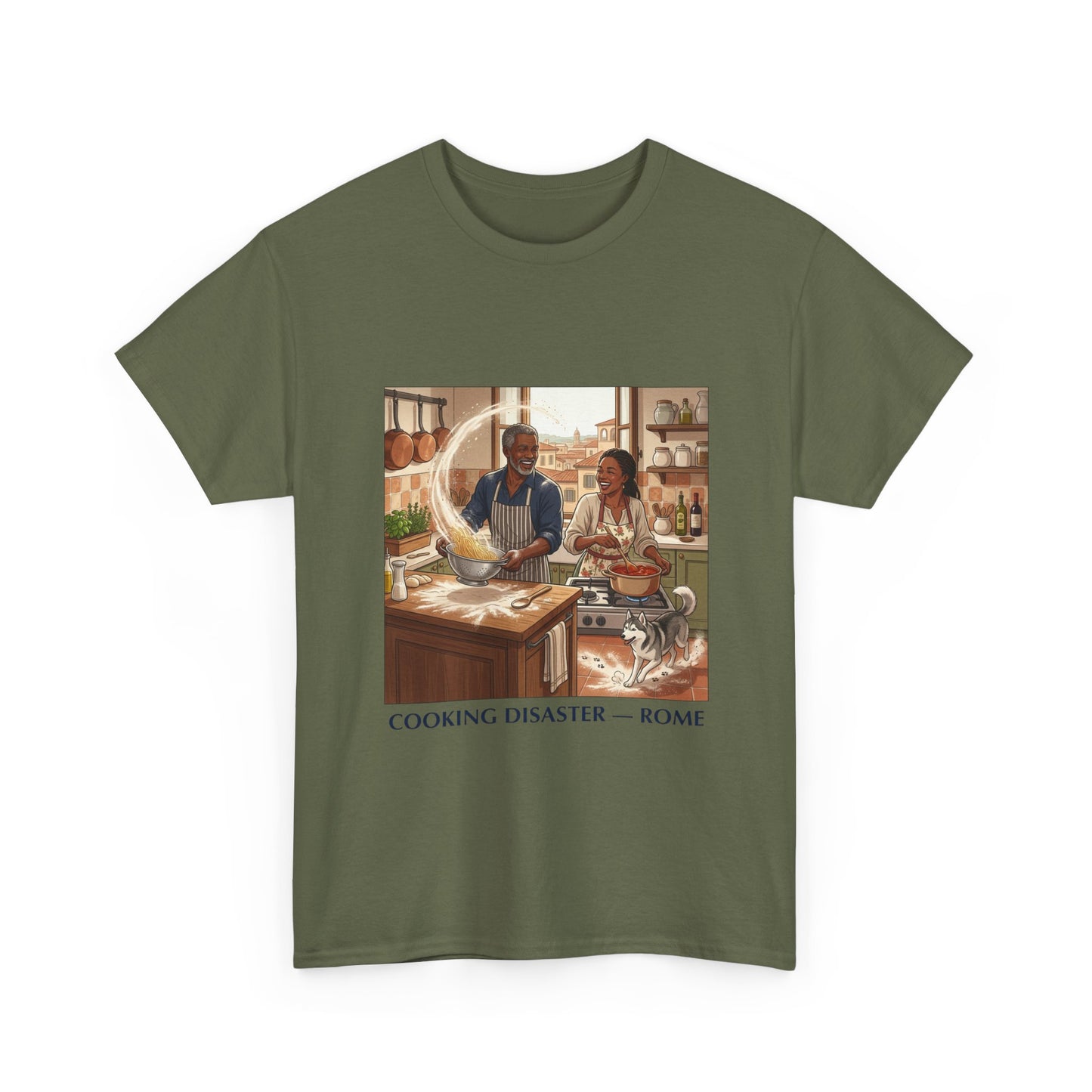 T-Shirt — 'Cooking Disaster — Rome' Illustrated Cooking Tee