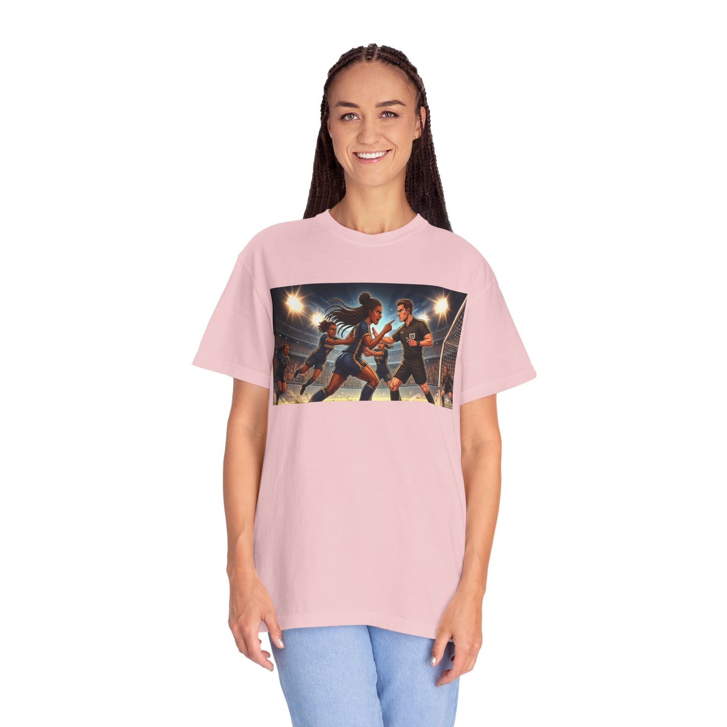 Soccer Night Match T-Shirt — Dynamic Players Under Stadium Lights