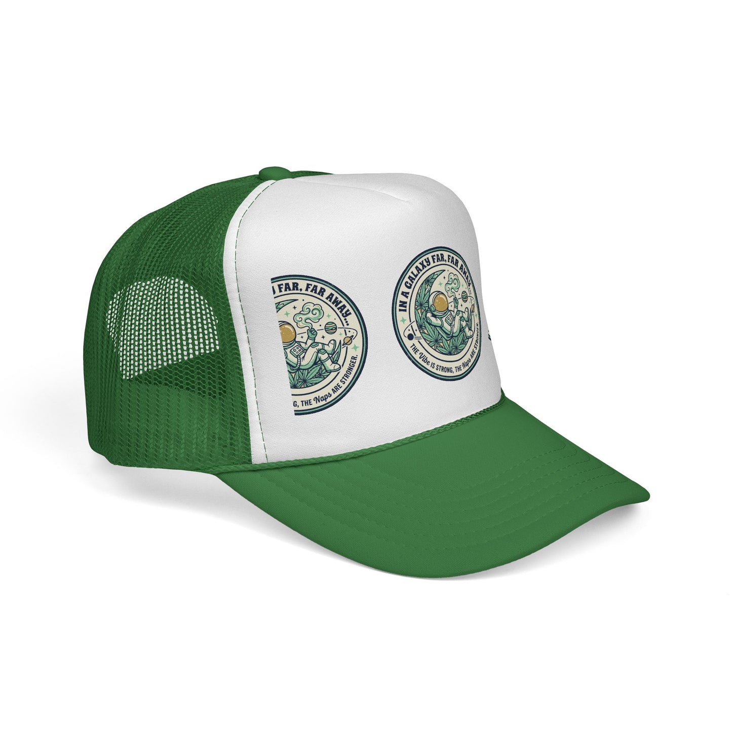 Trucker Cap — Vintage Celestial Patch Design (‘Far, Far, Far Away’ Space Badge)