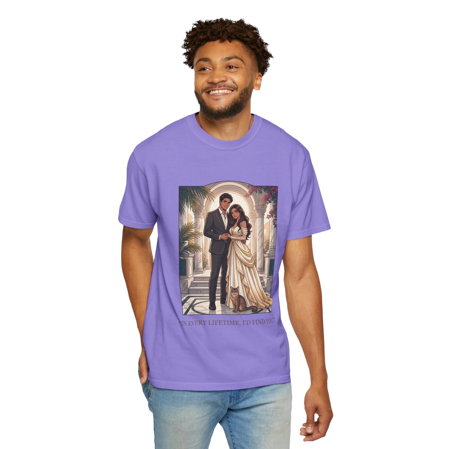 Romantic Vintage Wedding Portrait T-Shirt — "In Every Lifetime, I'd Find You"