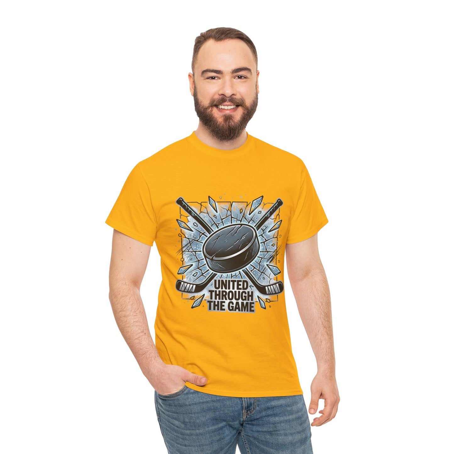 Hockey T-Shirt — "United Through the Game" Graphic Tee