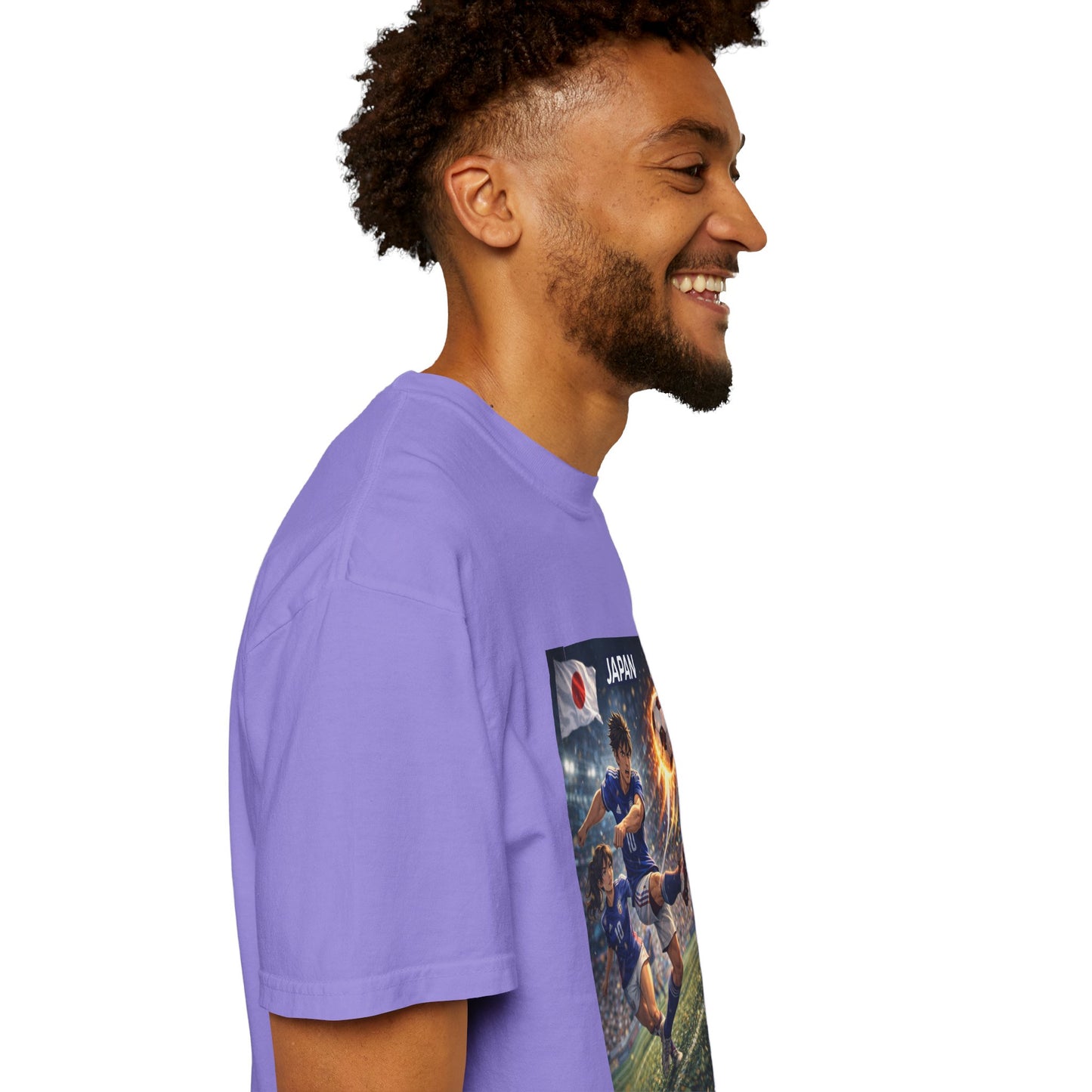 Japan Soccer Team Graphic T‑Shirt — Dynamic Football Players Design