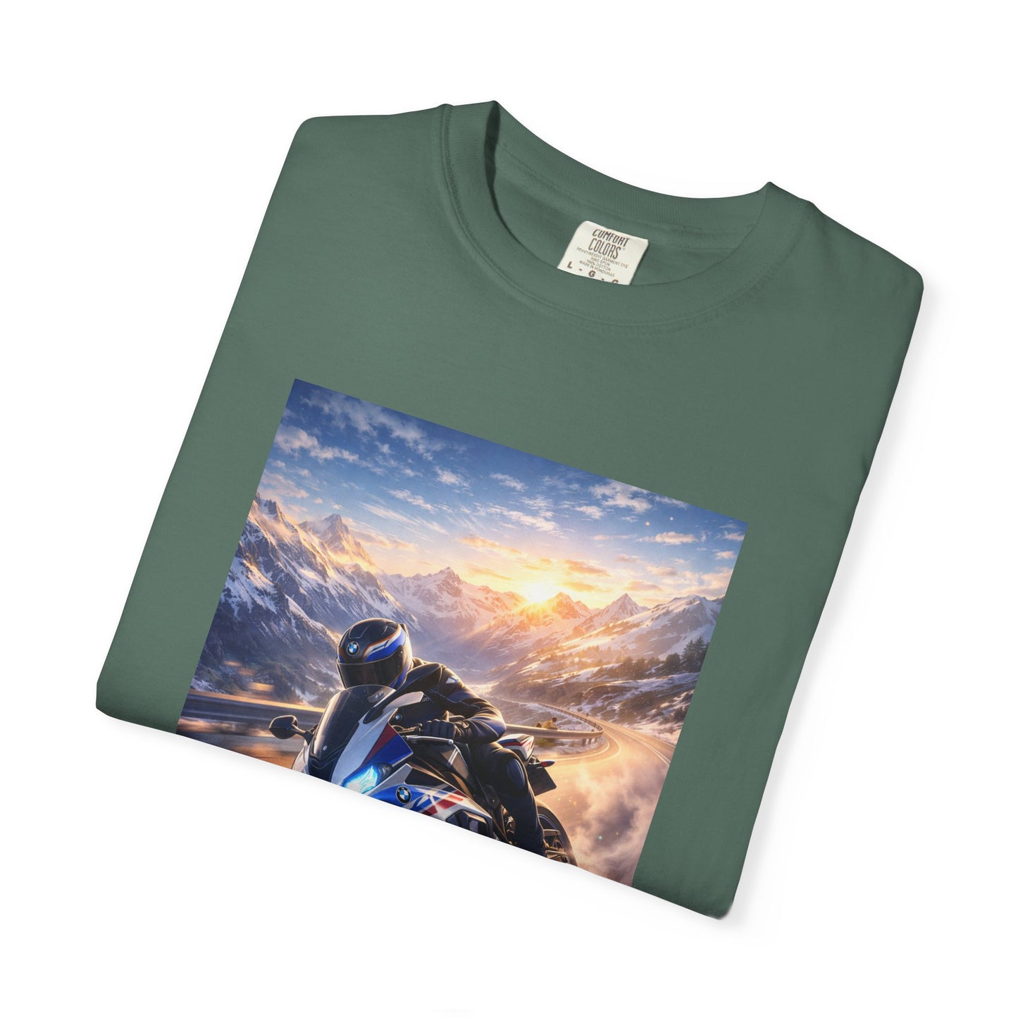 BMW S1000RR ALPINE GHOST RIDE - T‑Shirt — Sportbike Skyline Graphic Tee
