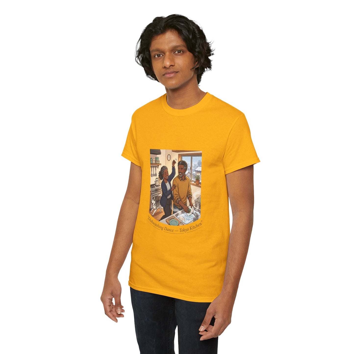 Dishwashing Dance Tee — Couple Kitchen Graphic T-Shirt
