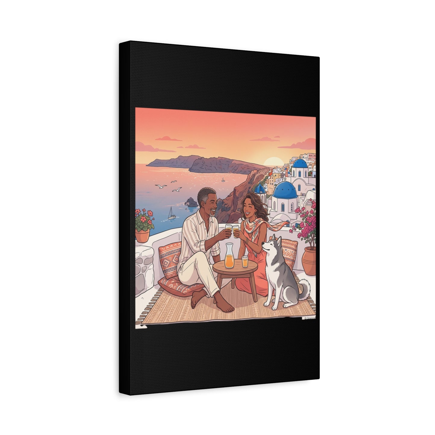 Santorini, Greece – “Sunset Serenade - Matte Canvas, Stretched, 1.25"