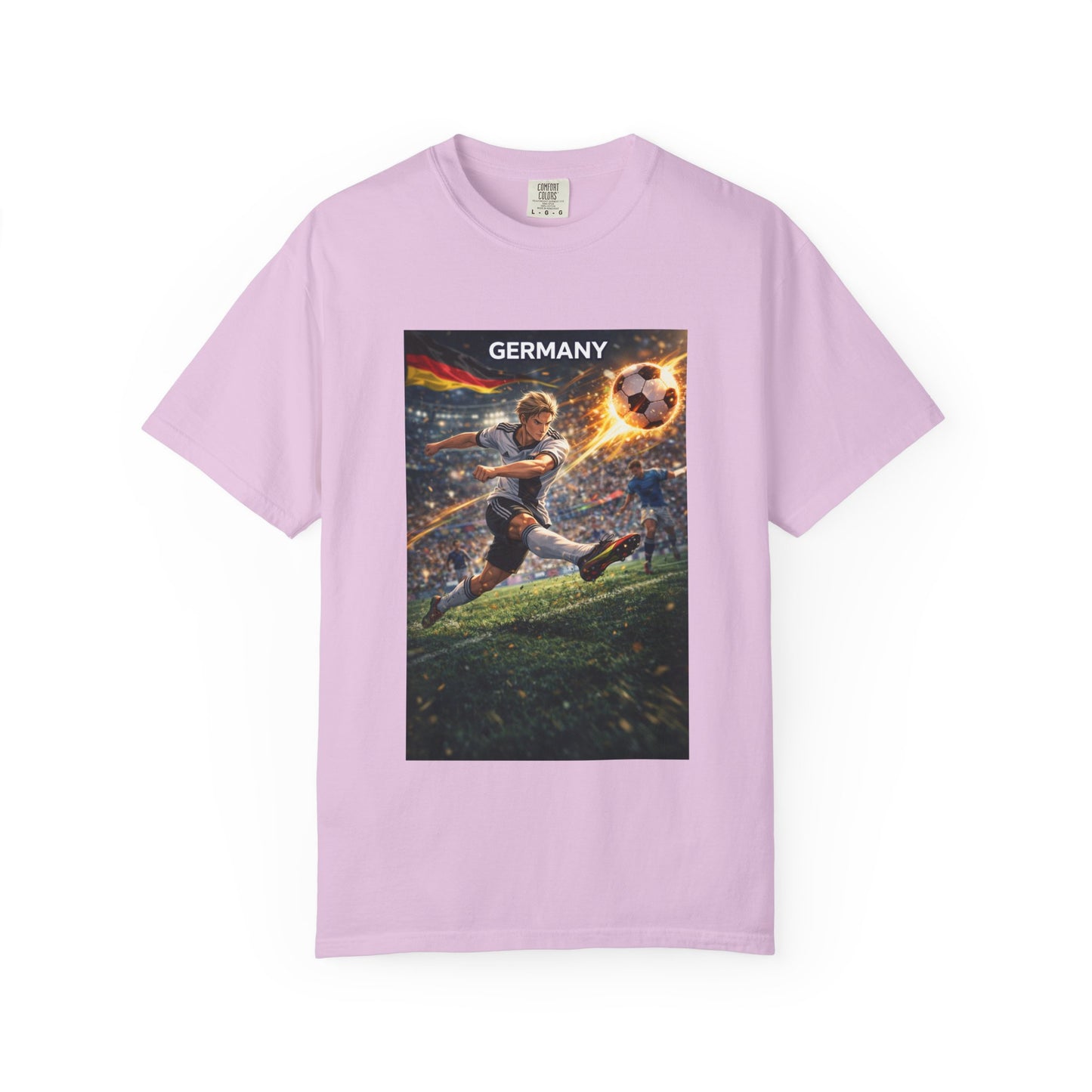 Germany Soccer Player Graphic T-Shirt — Retro Football Stadium Print