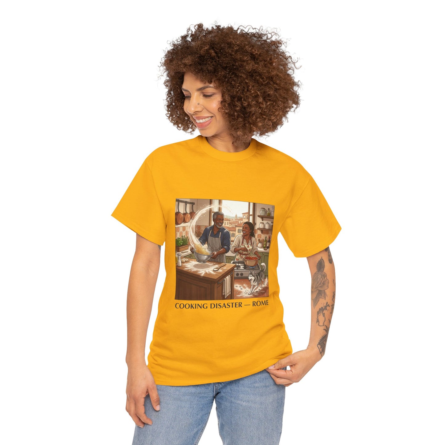T-Shirt — 'Cooking Disaster — Rome' Illustrated Cooking Tee