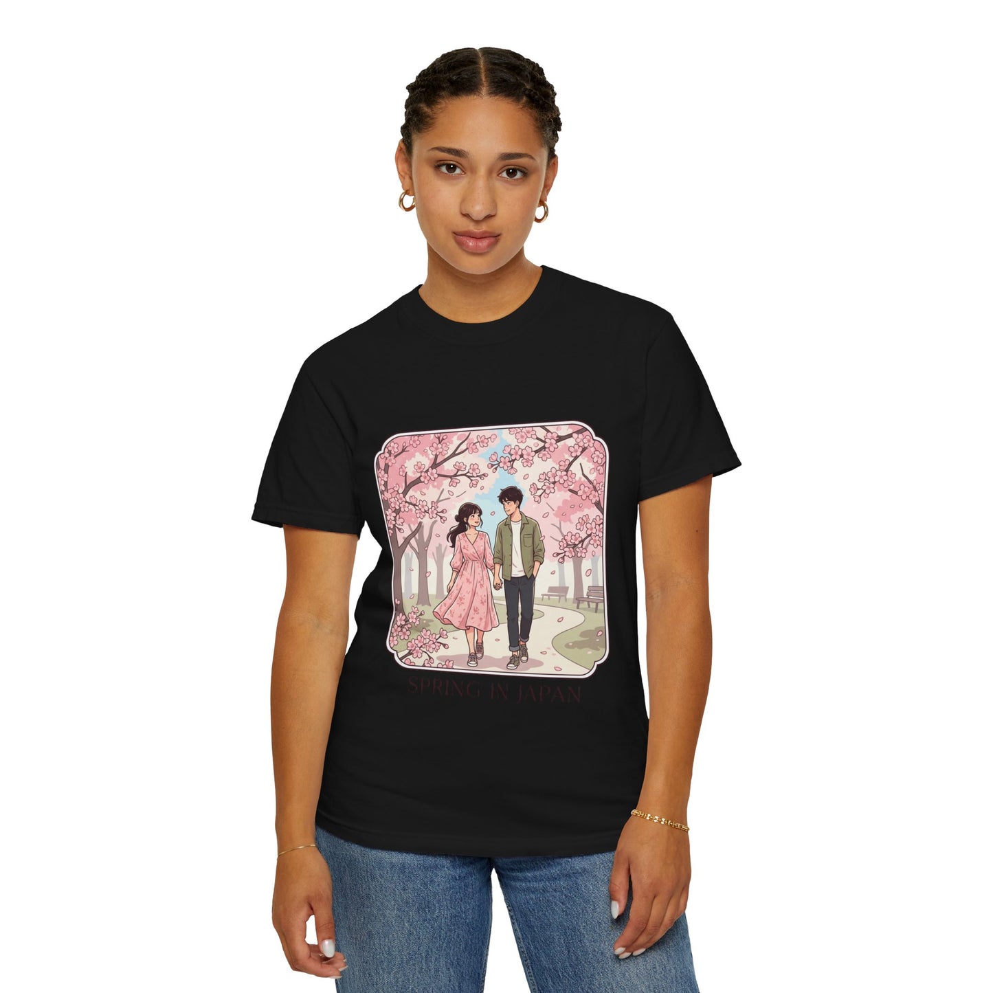 Spring in Japan T-Shirt — Cherry Blossom Couple Graphic Tee