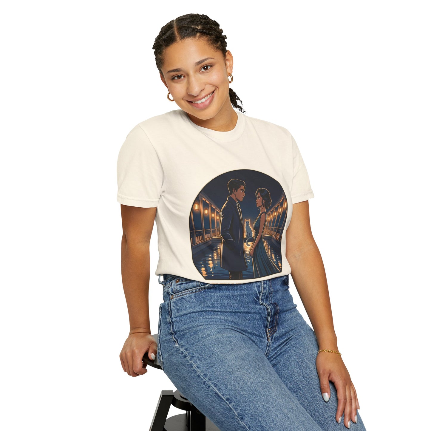 Romantic Night Stroll T-Shirt — "Even in the Quiet... We Shine" Graphic Tee