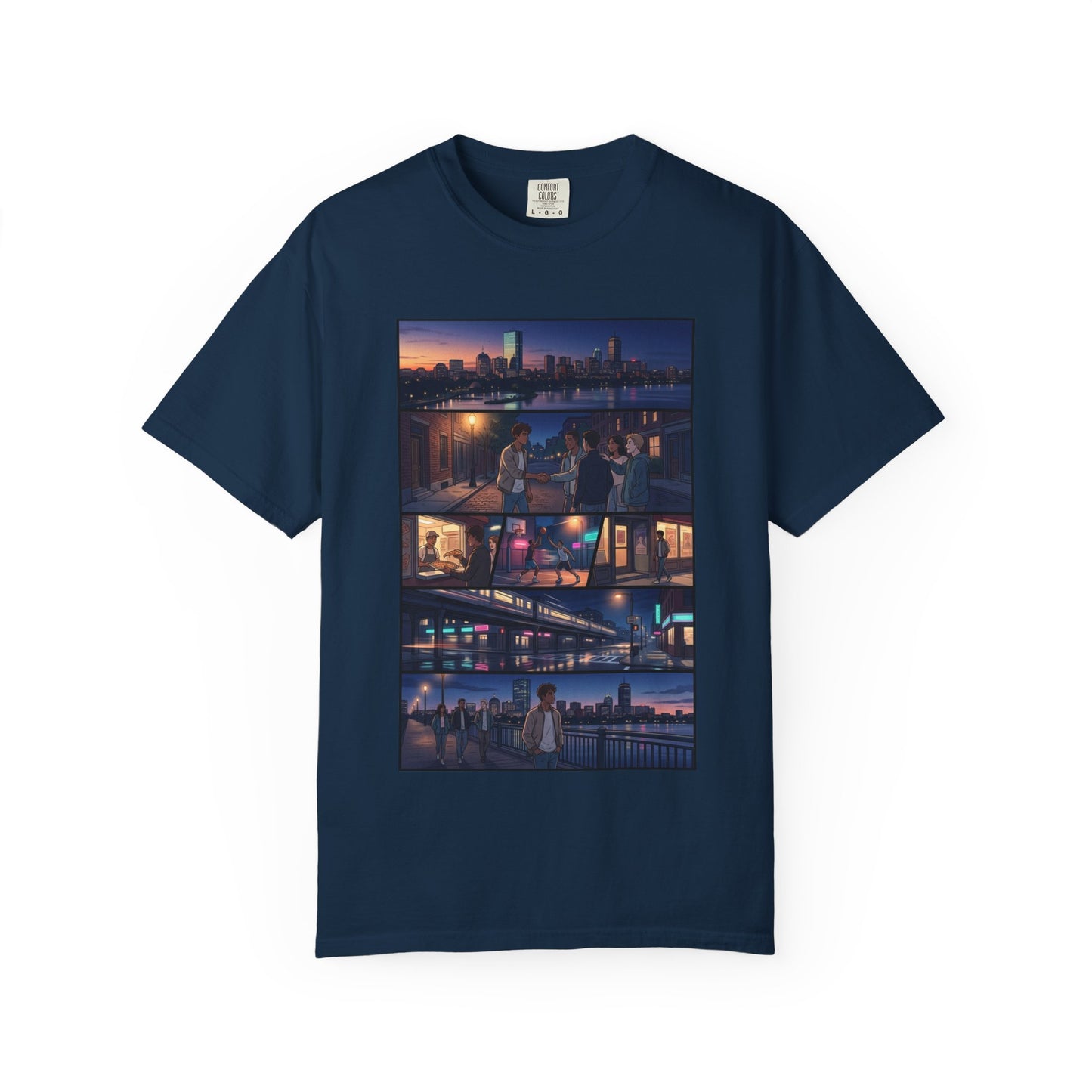 Boston: Built Different - City Nights Photo Collage T-Shirt