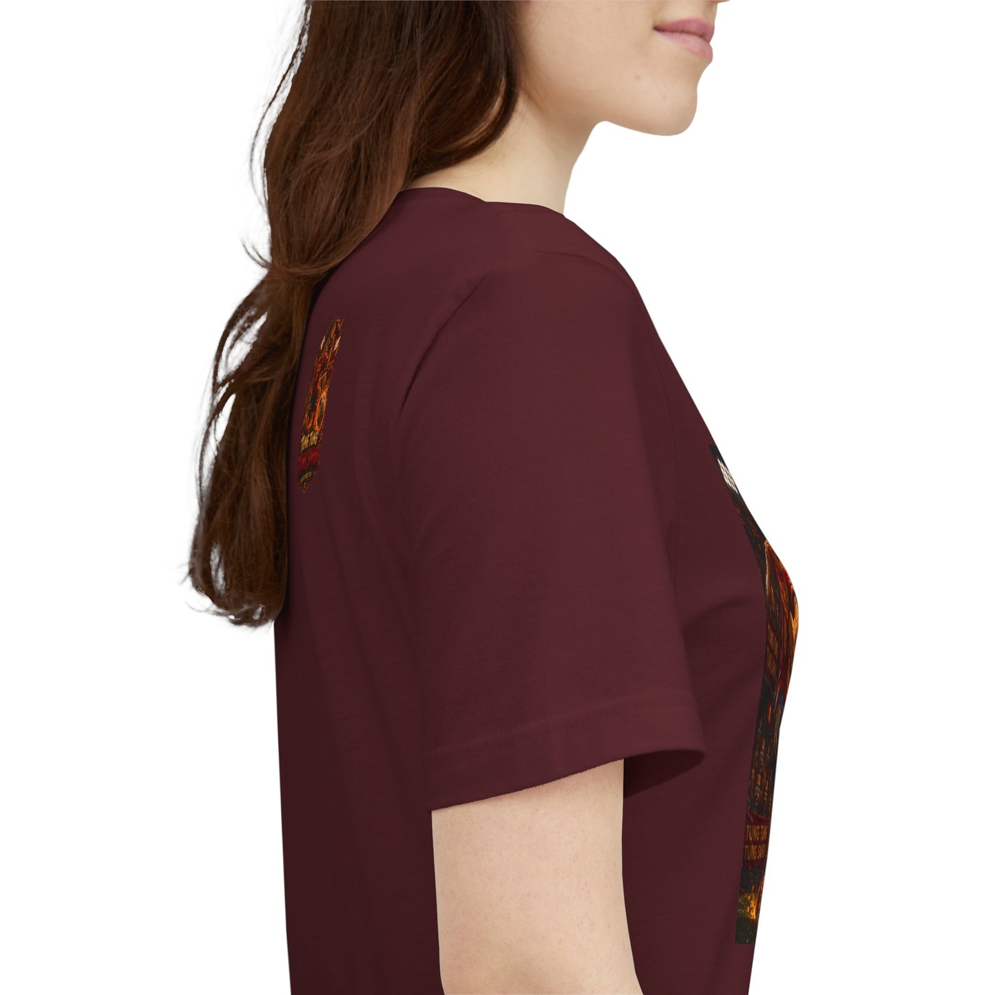 Tung Tung Tung Sahur Soccer Kick Firestorm Graphic Tee — ‘Goal’ Animated Kick Design