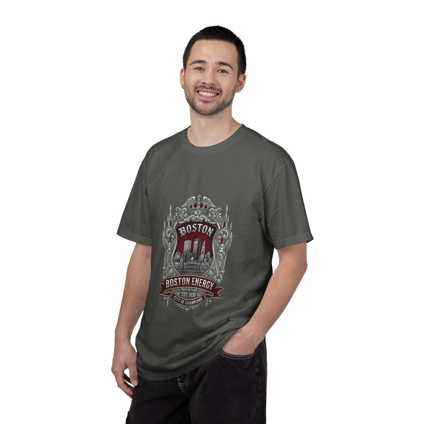 Boston Energy Vintage Crest T-Shirt — Retro City Skyline Tee