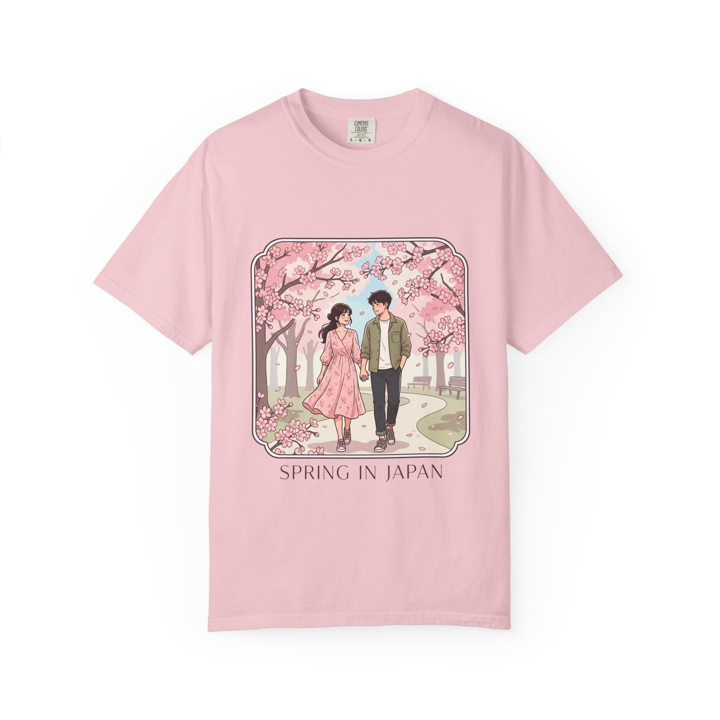 Spring in Japan T-Shirt — Cherry Blossom Couple Graphic Tee