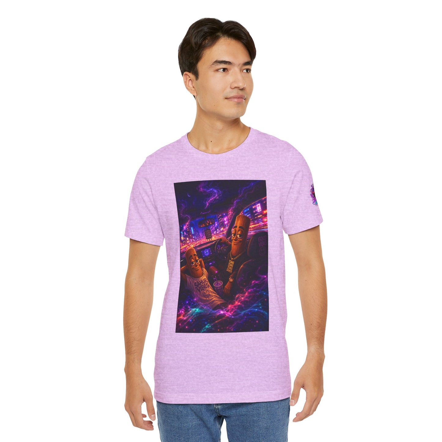 Tung Tung Tung Sahur Who Ride Like Us T-Shirt — Night Cruise Vaporwave Graphic Tee