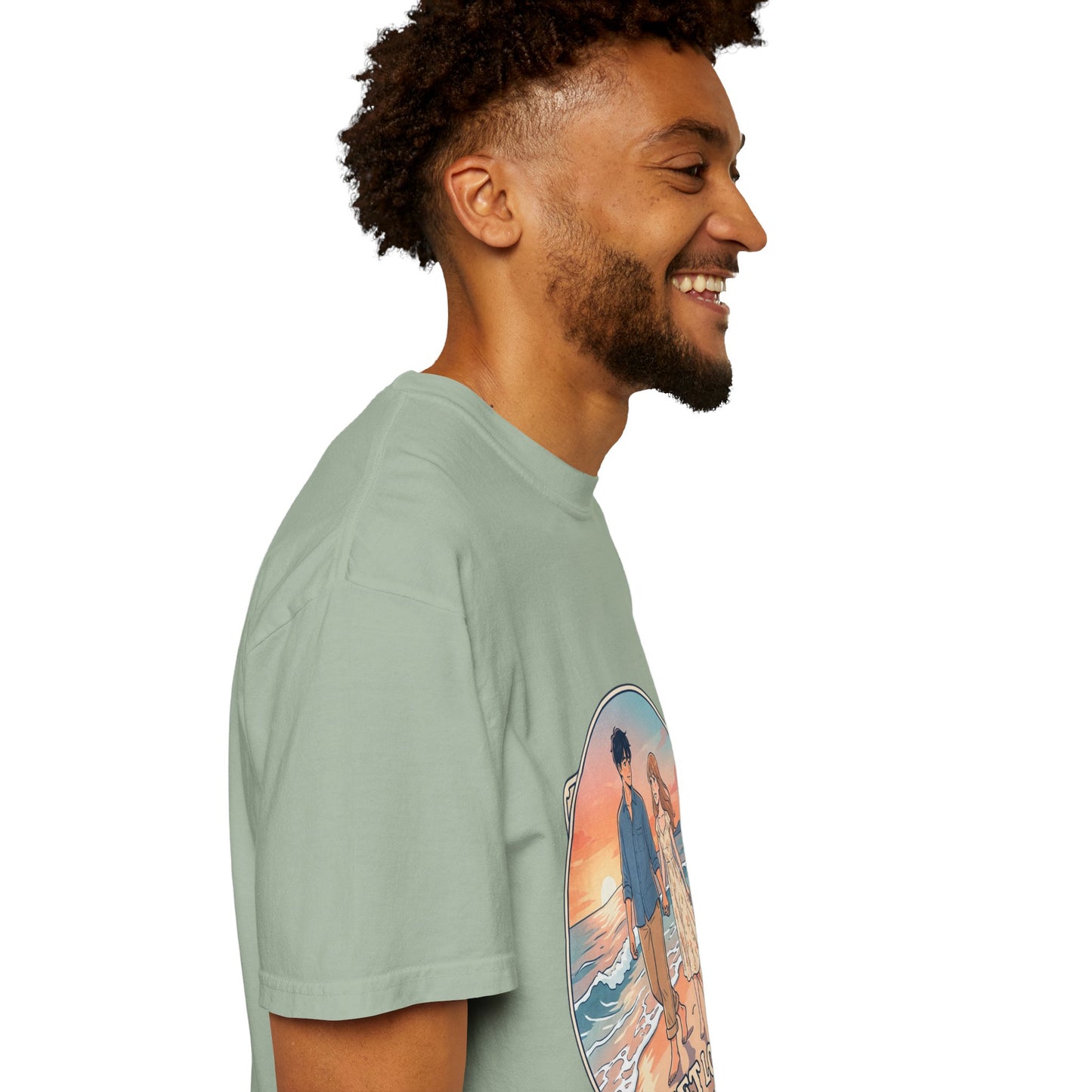Sunset Lovers Beach T-Shirt — Romantic Couple Graphic Tee