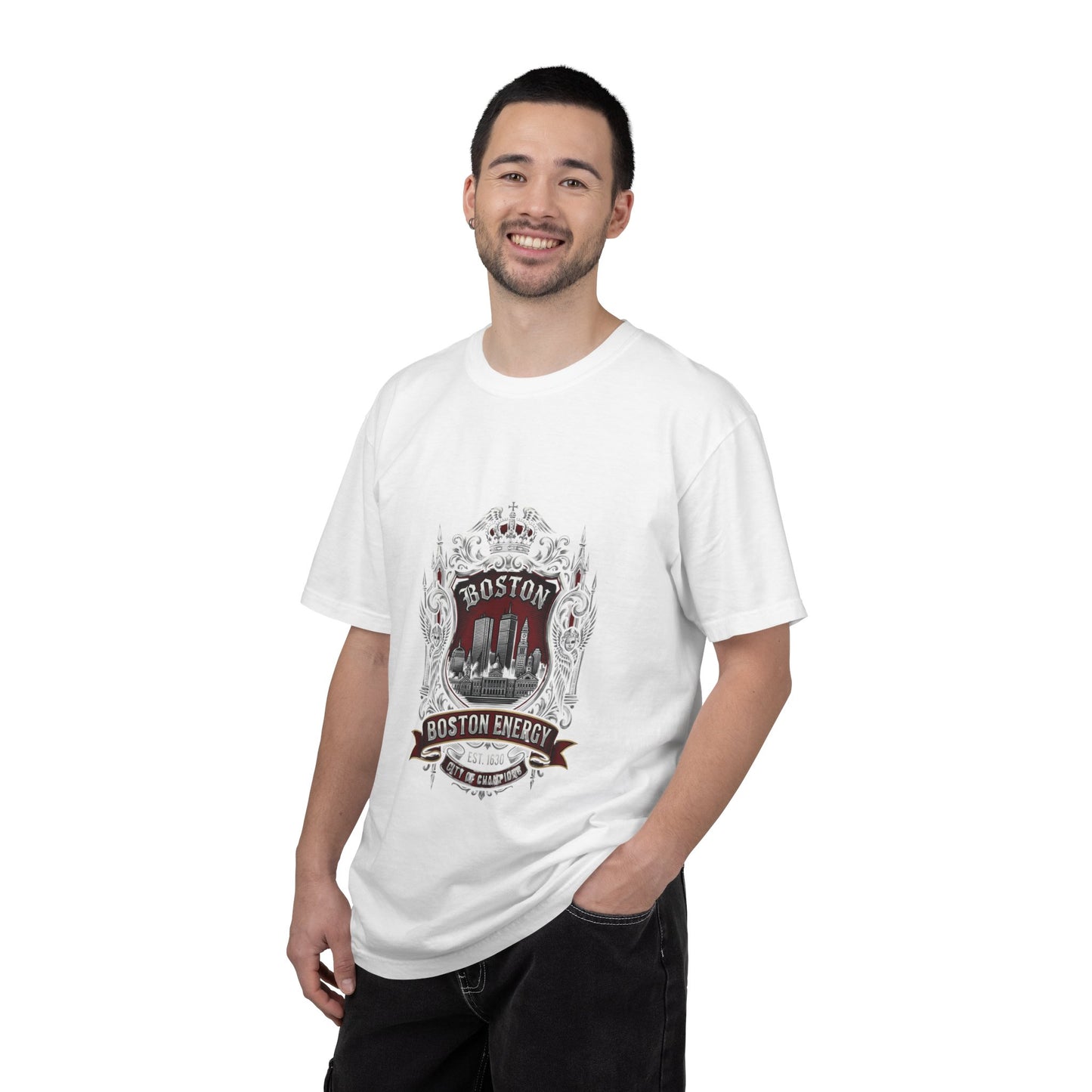 Boston Energy Vintage Crest T-Shirt — Retro City Skyline Tee