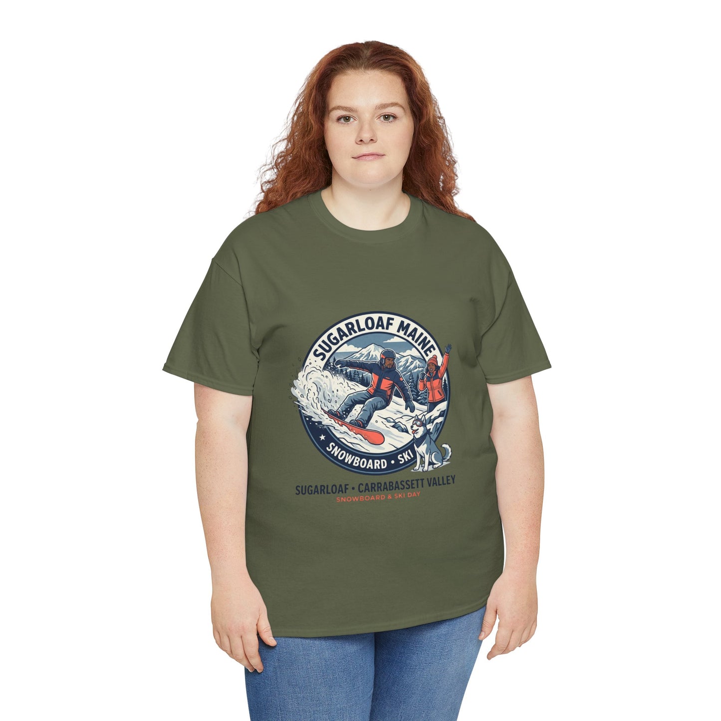 Sugarloaf Maine Snowboard & Ski T‑Shirt — Sugarloaf‑Carrabassett Valley Retro Graphic Tee