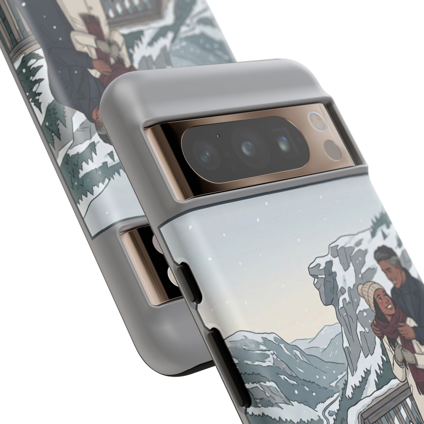 Winter Scenic Phone Case — Franconia Notch NH Couples & Husky Design