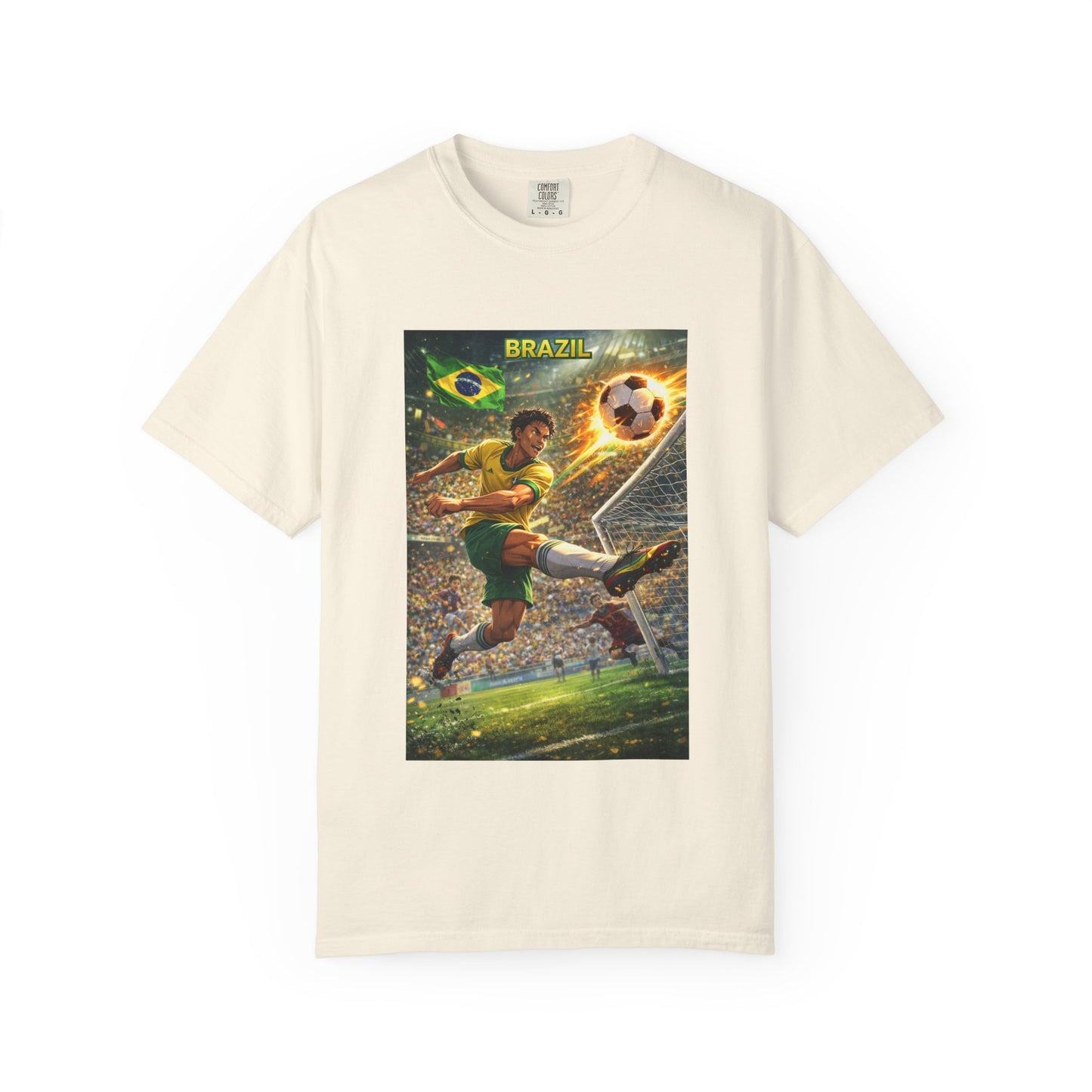 Brazil Soccer T-Shirt – Vintage Player Kick Graphic (Brazil)