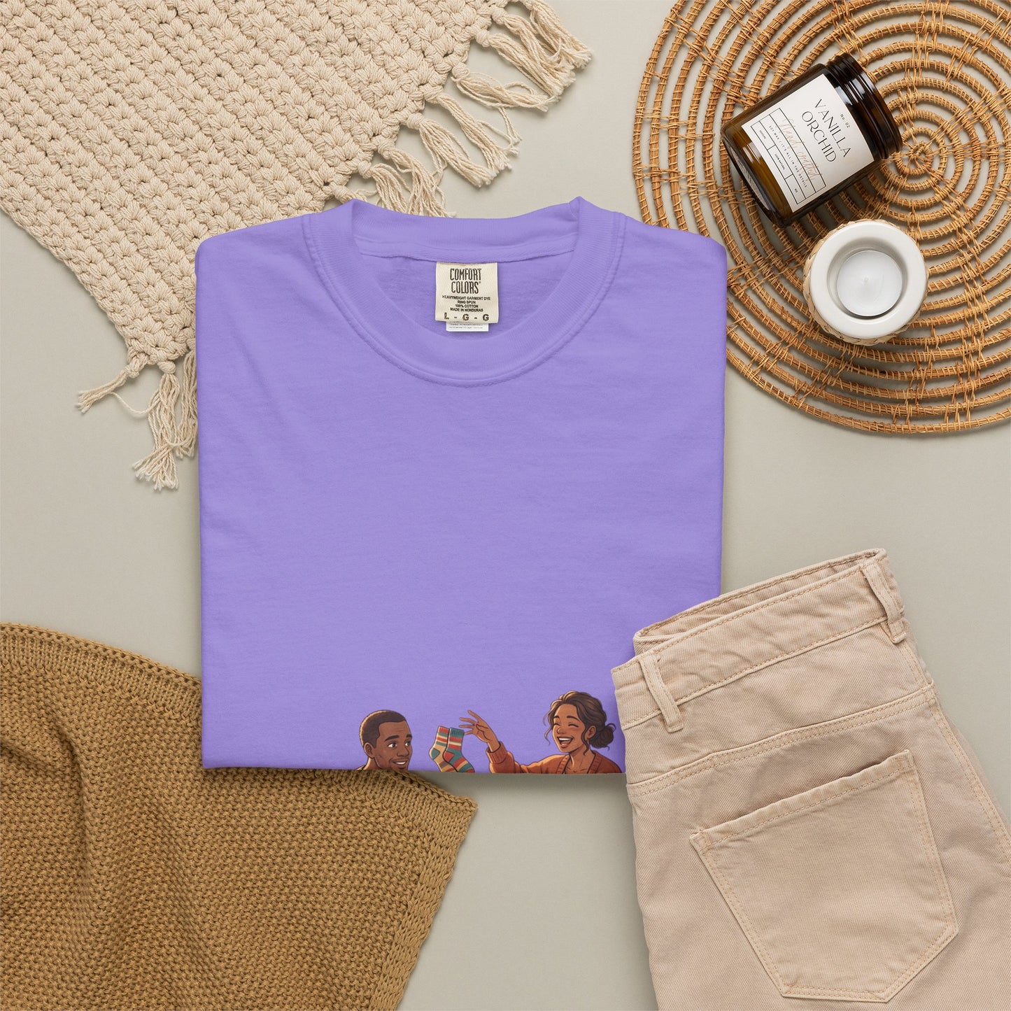 Picnic Cheers T-Shirt — Vintage Couple & Dog Illustration Tee