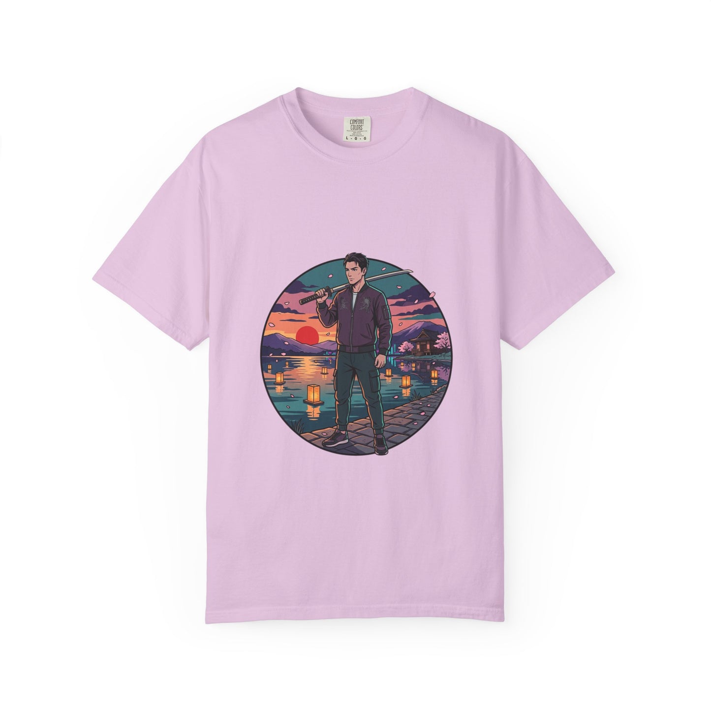 Vintage Night Harbor T-Shirt — Retro Sunset Fisherman Graphic Tee