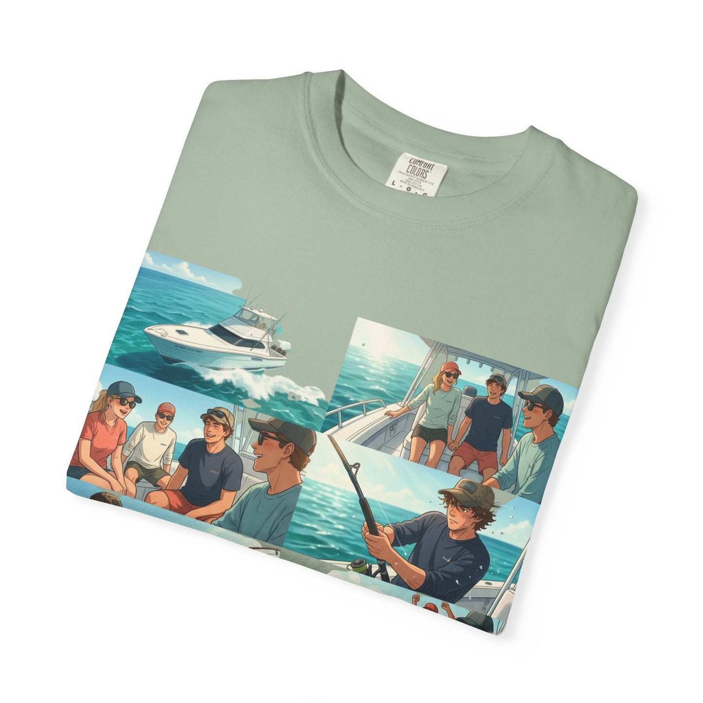 Deep Sea Energy (Friends Fishing Edition) Fishing Trip Photo Collage T-Shirt