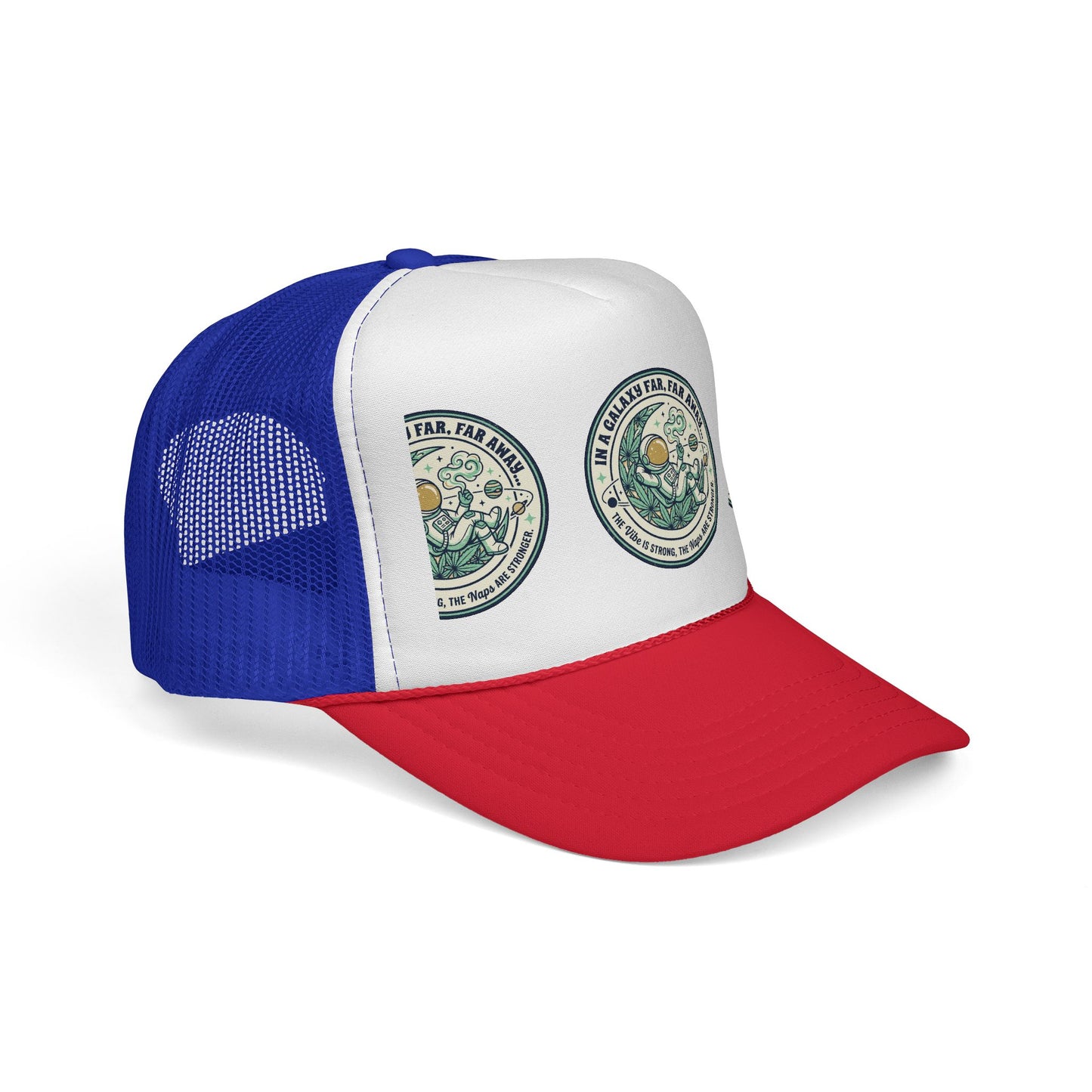 Trucker Cap — Vintage Celestial Patch Design (‘Far, Far, Far Away’ Space Badge)