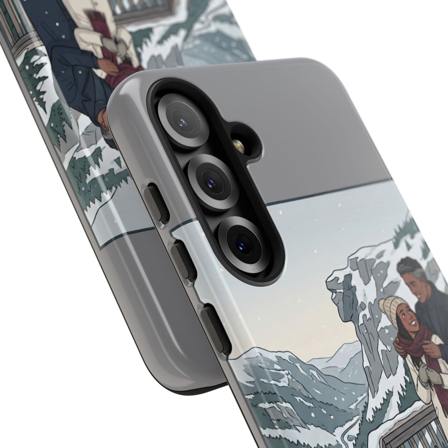 Winter Scenic Phone Case — Franconia Notch NH Couples & Husky Design