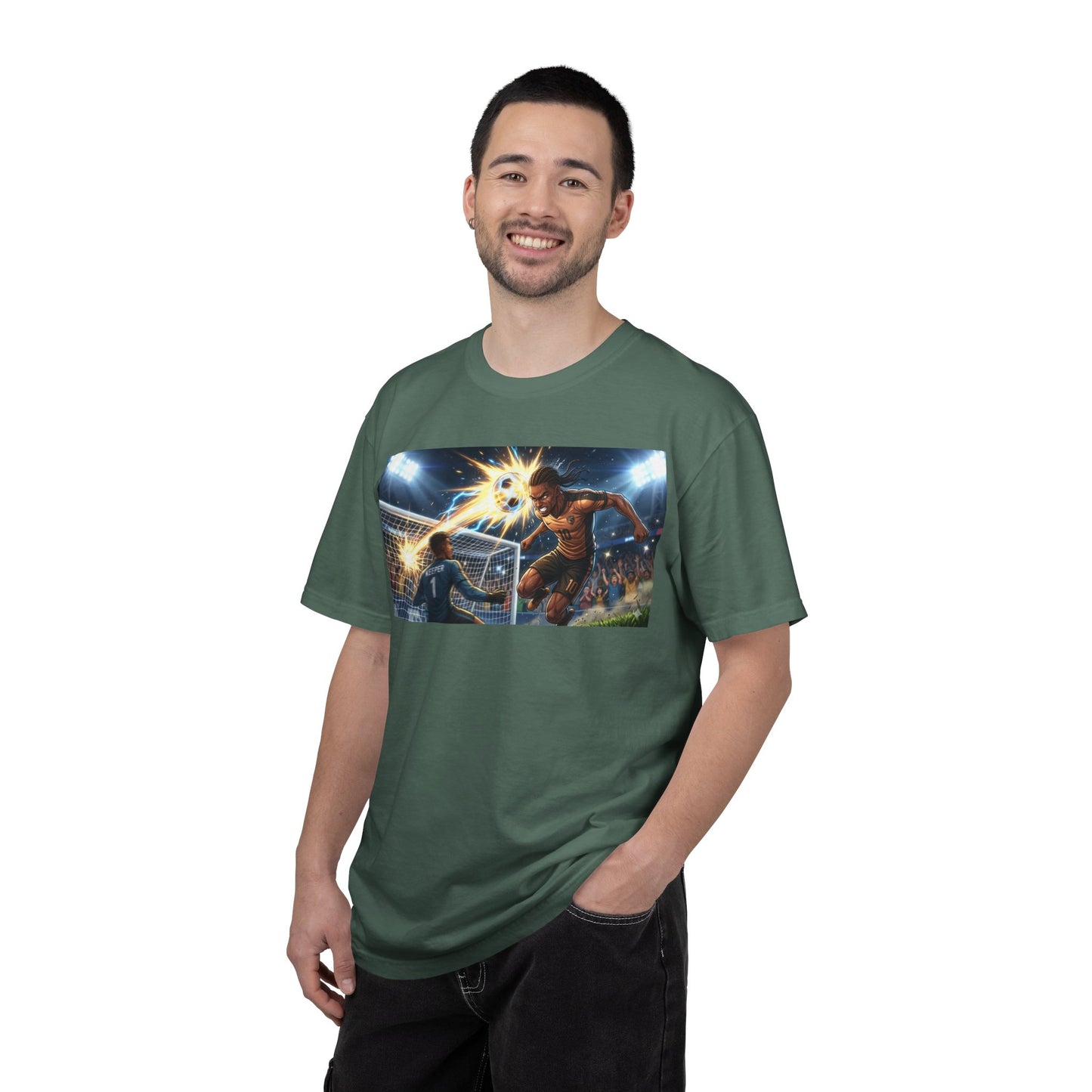 Soccer Goal Explosion T-Shirt — Action-Packed Football Graphic Tee