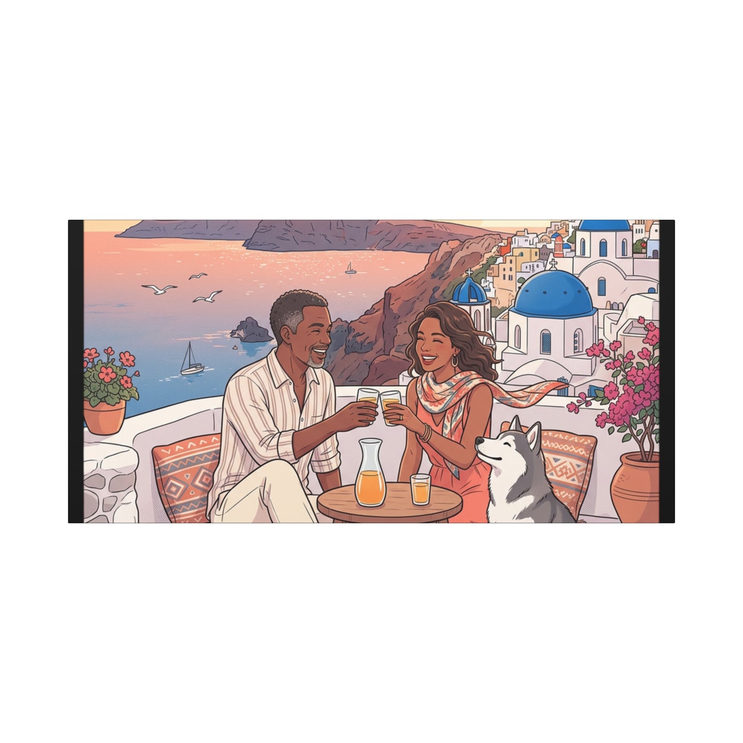 Santorini, Greece – “Sunset Serenade - Matte Canvas, Stretched, 1.25"