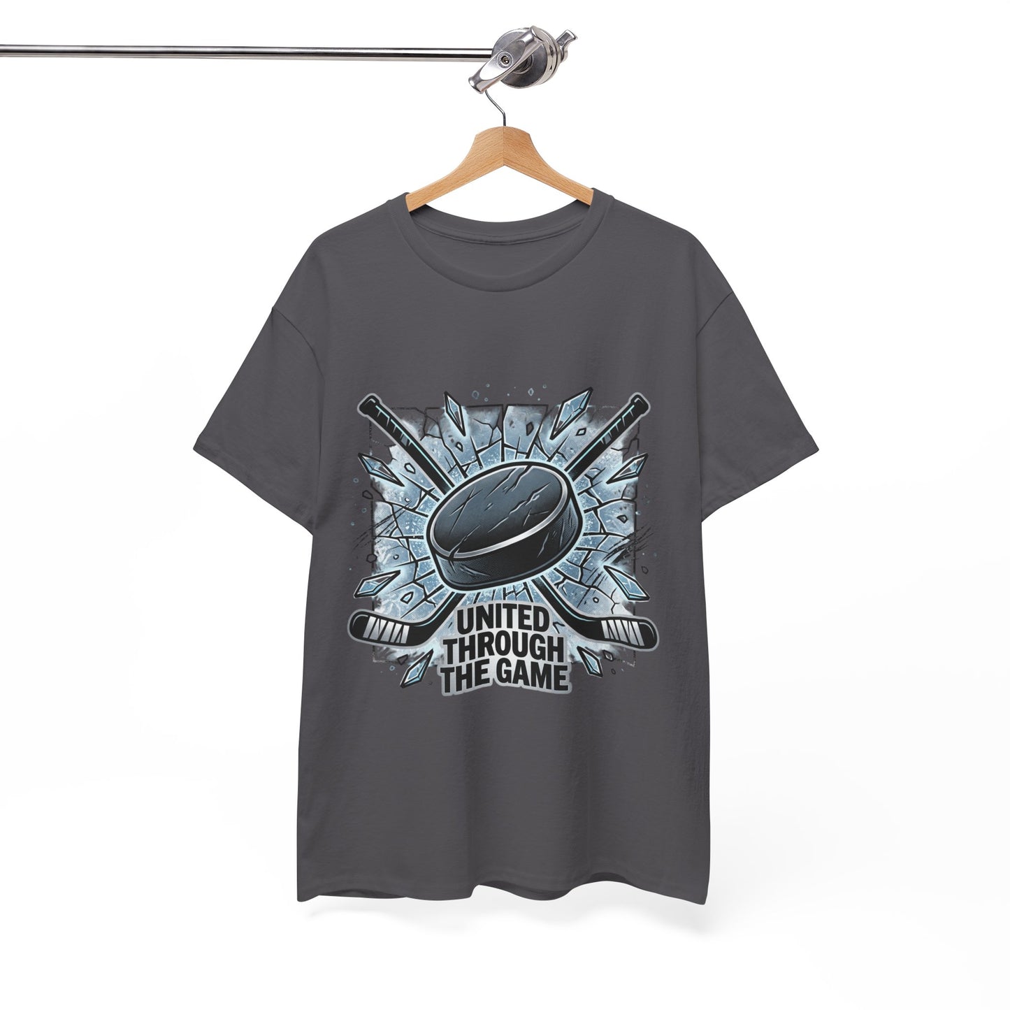 Hockey T-Shirt — "United Through the Game" Graphic Tee