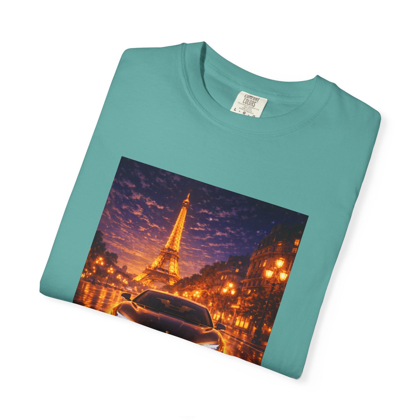Paris Night Drive T-Shirt — Eiffel Tower Car Scene