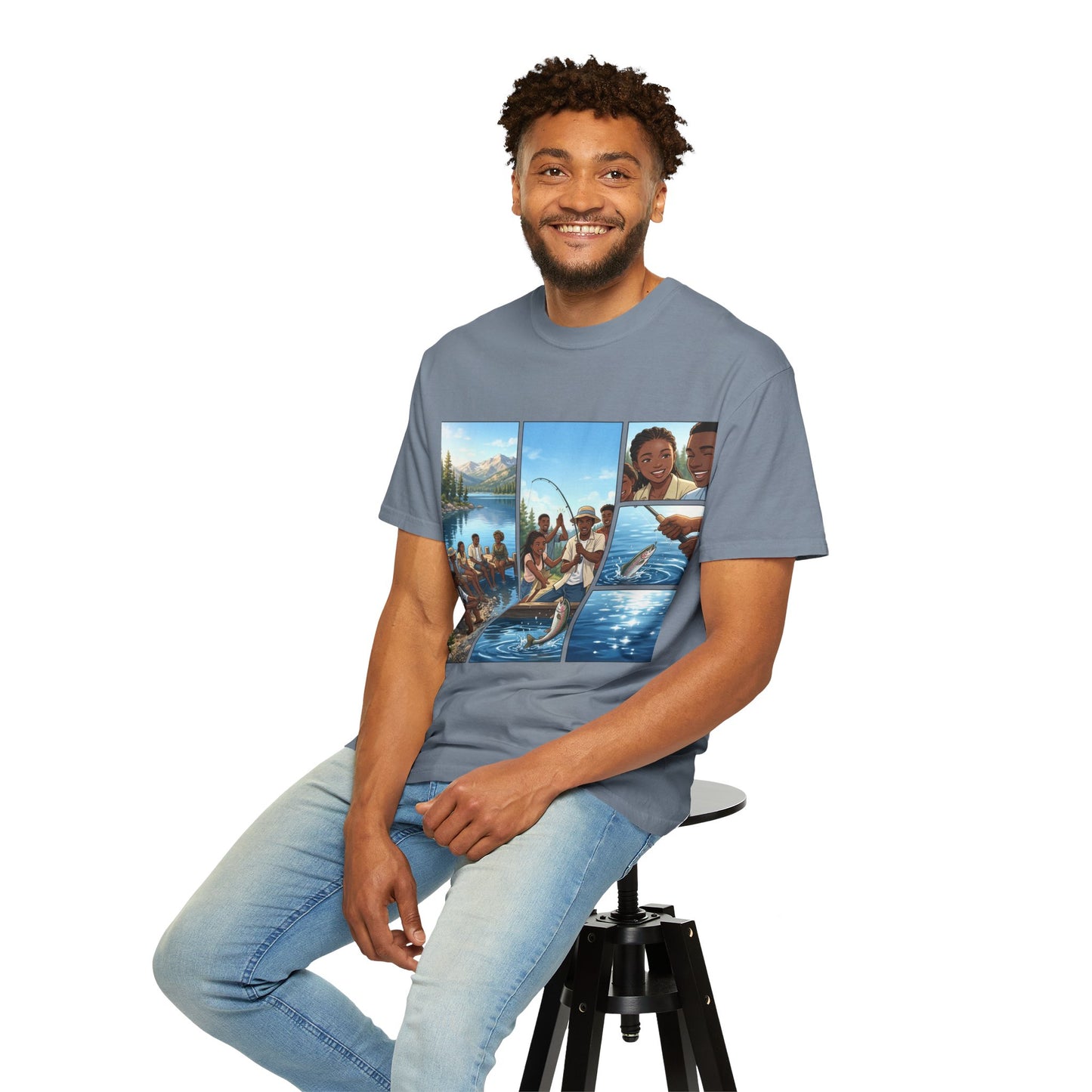 ake Tahoe Fishing Moments T-Shirt — Retro Outdoors Fishing Graphic Tee