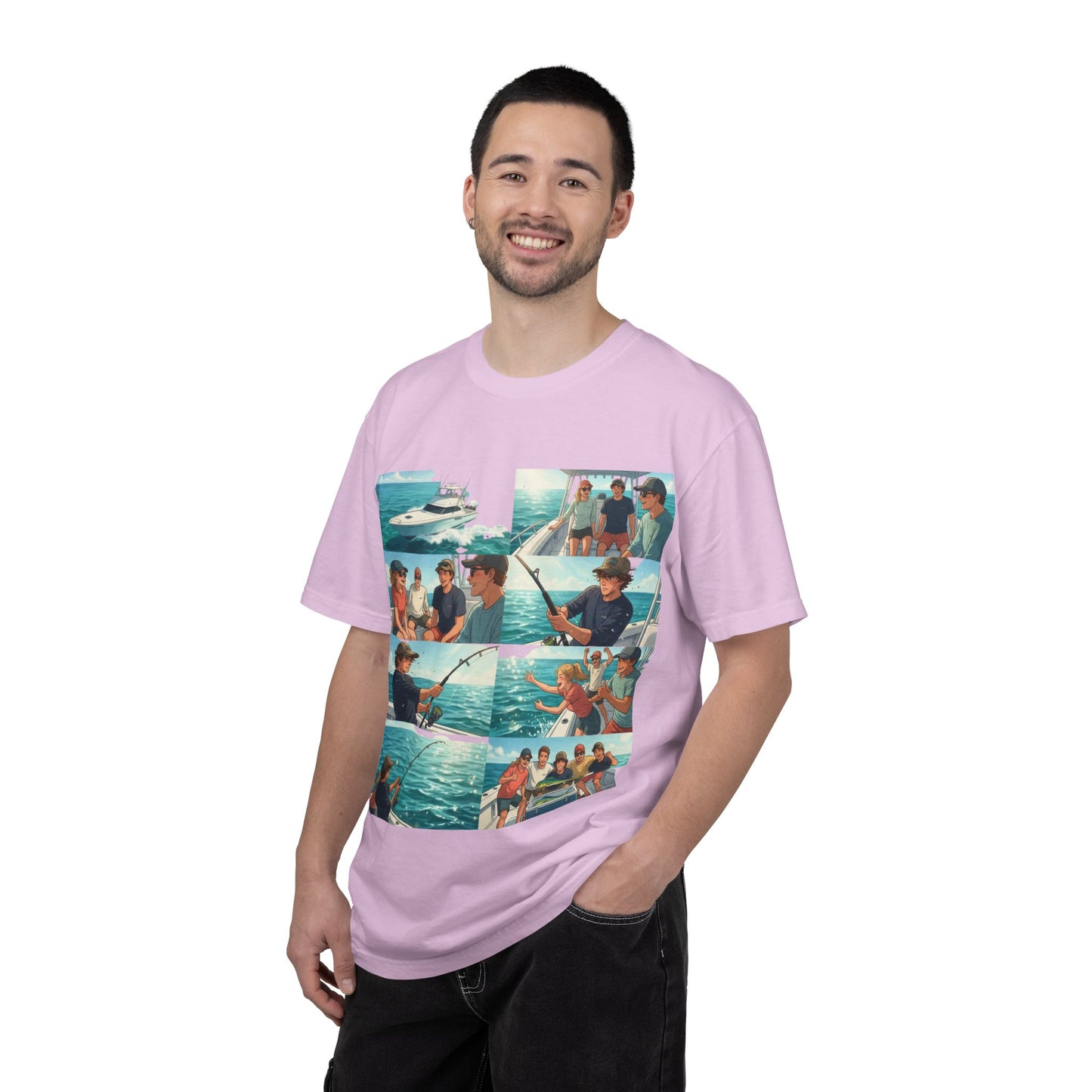 Deep Sea Energy (Friends Fishing Edition) Fishing Trip Photo Collage T-Shirt