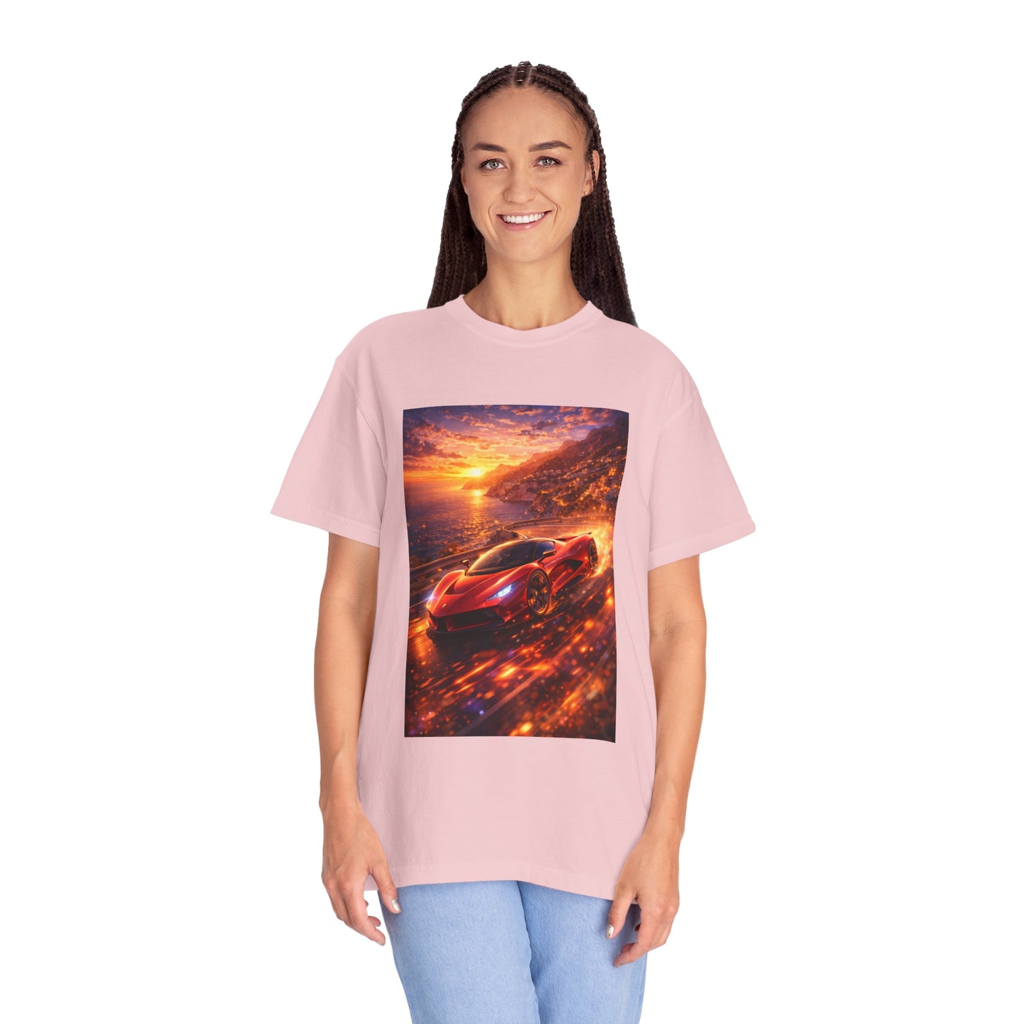 Ferrari F80- Amalfi Coast, Italy - T‑Shirt — Red Sports Car Print