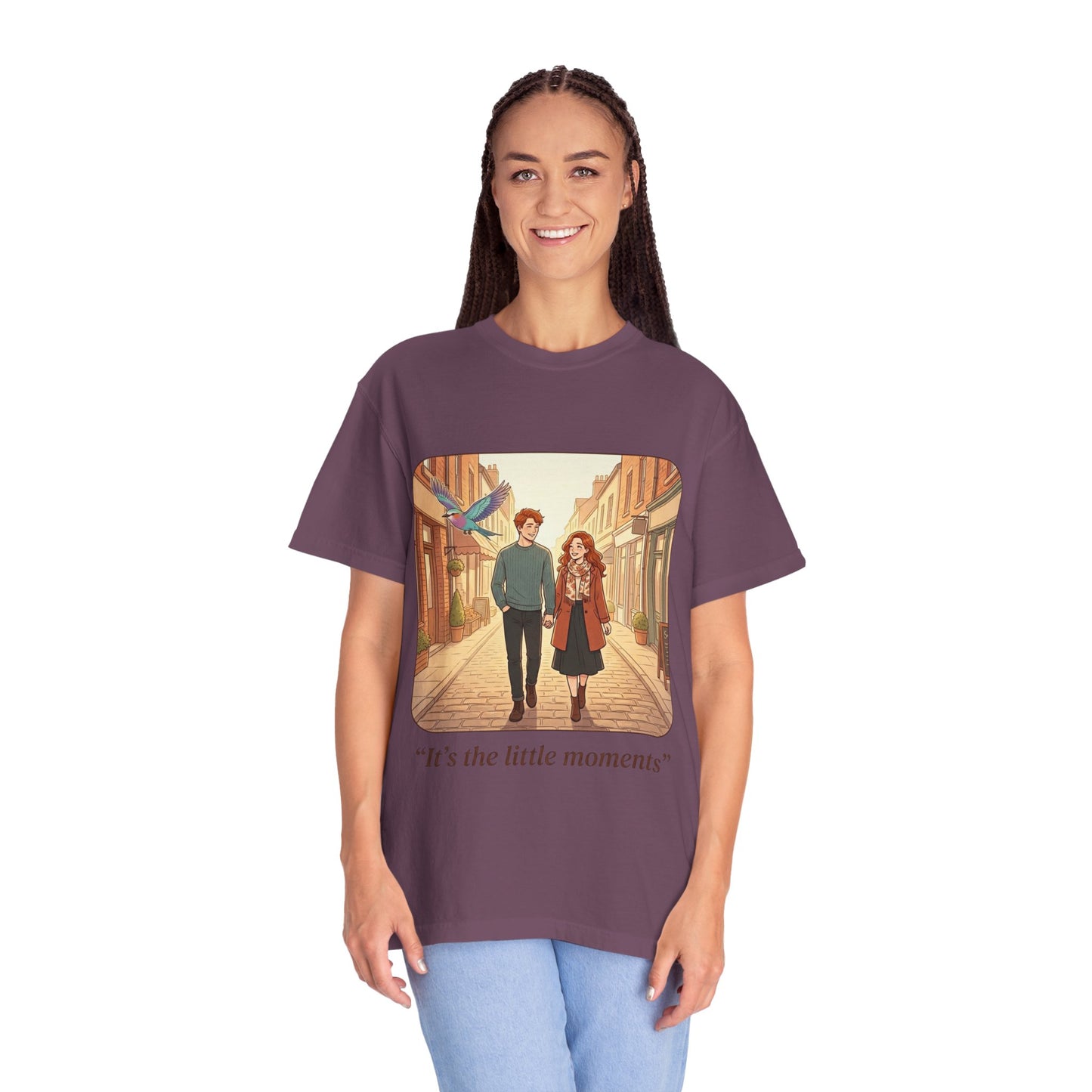 Romantic Stroll T-Shirt — “It’s the little moments” Couple Illustration Tee