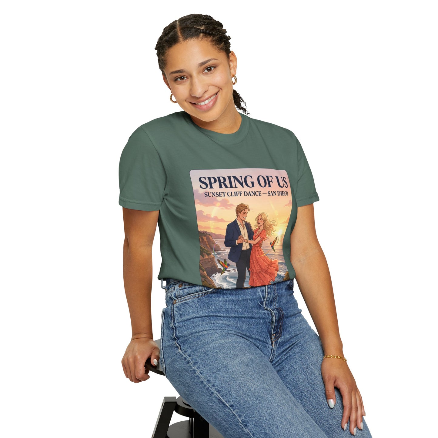 Spring of Us T‑Shirt — Sunset Cliff Dance San Diego Vintage Romance Tee