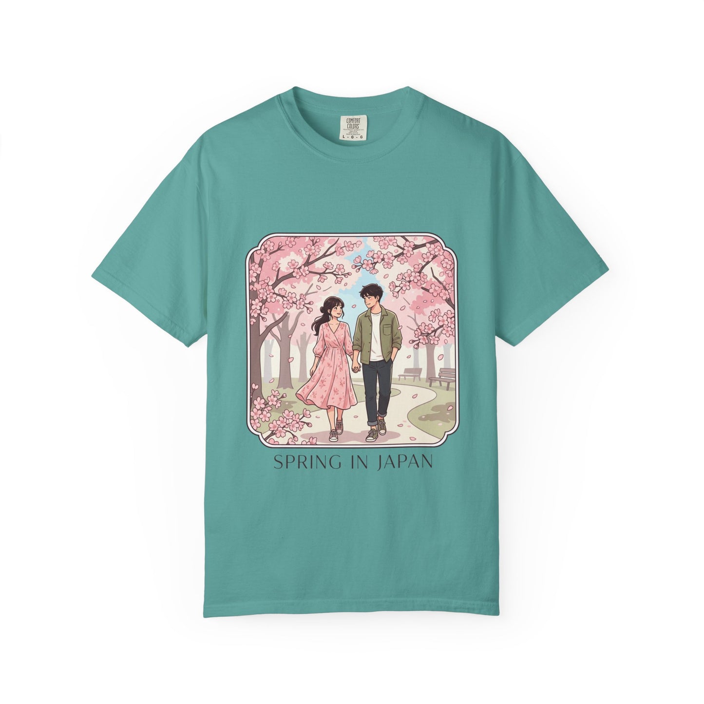 Spring in Japan T-Shirt — Cherry Blossom Couple Graphic Tee