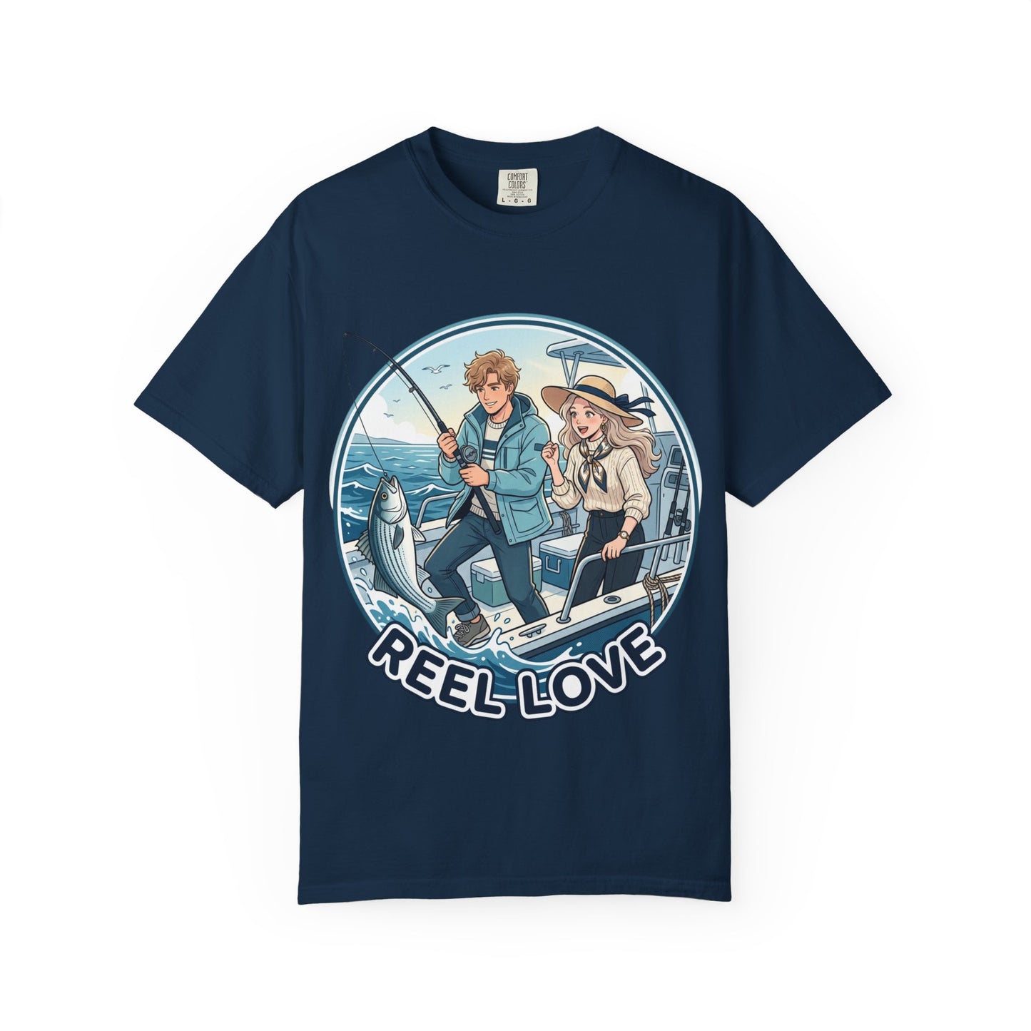 Reel Love Fishing T-Shirt — Cute Couple Anglers Graphic Tee