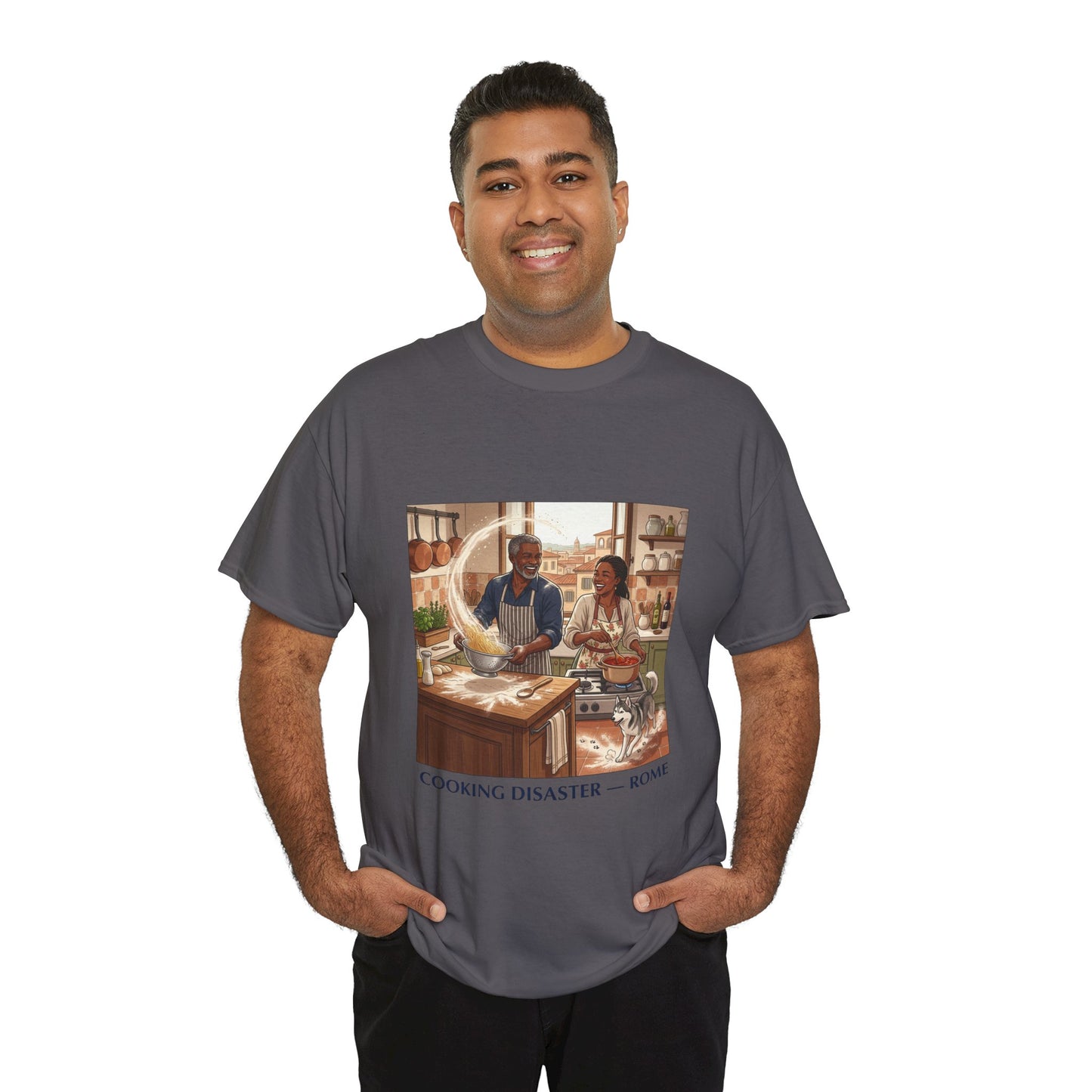 T-Shirt — 'Cooking Disaster — Rome' Illustrated Cooking Tee