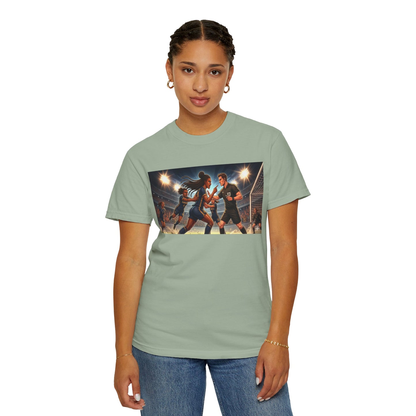 Soccer Night Match T-Shirt — Dynamic Players Under Stadium Lights