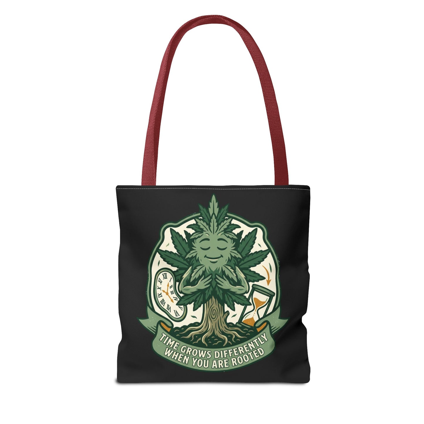 Rooted Tree Spirit Tote Bag — “Time Grows Different When You Are Rooted” Eco Tote
