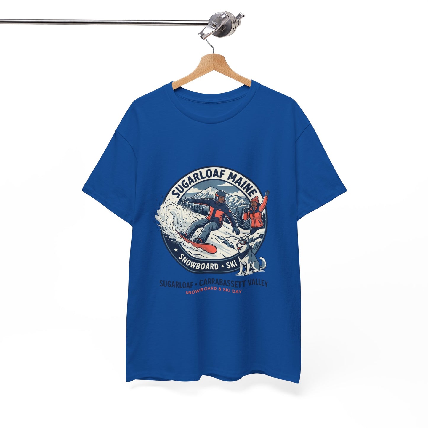 Sugarloaf Maine Snowboard & Ski T‑Shirt — Sugarloaf‑Carrabassett Valley Retro Graphic Tee